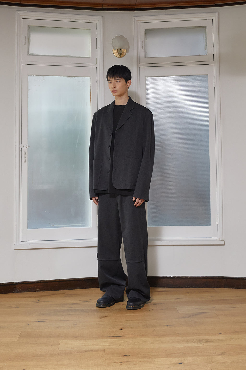Matin Kim - Stitch Point Button Trouser (Charcoal) product image 8 | TRAB K-Fashion Australia