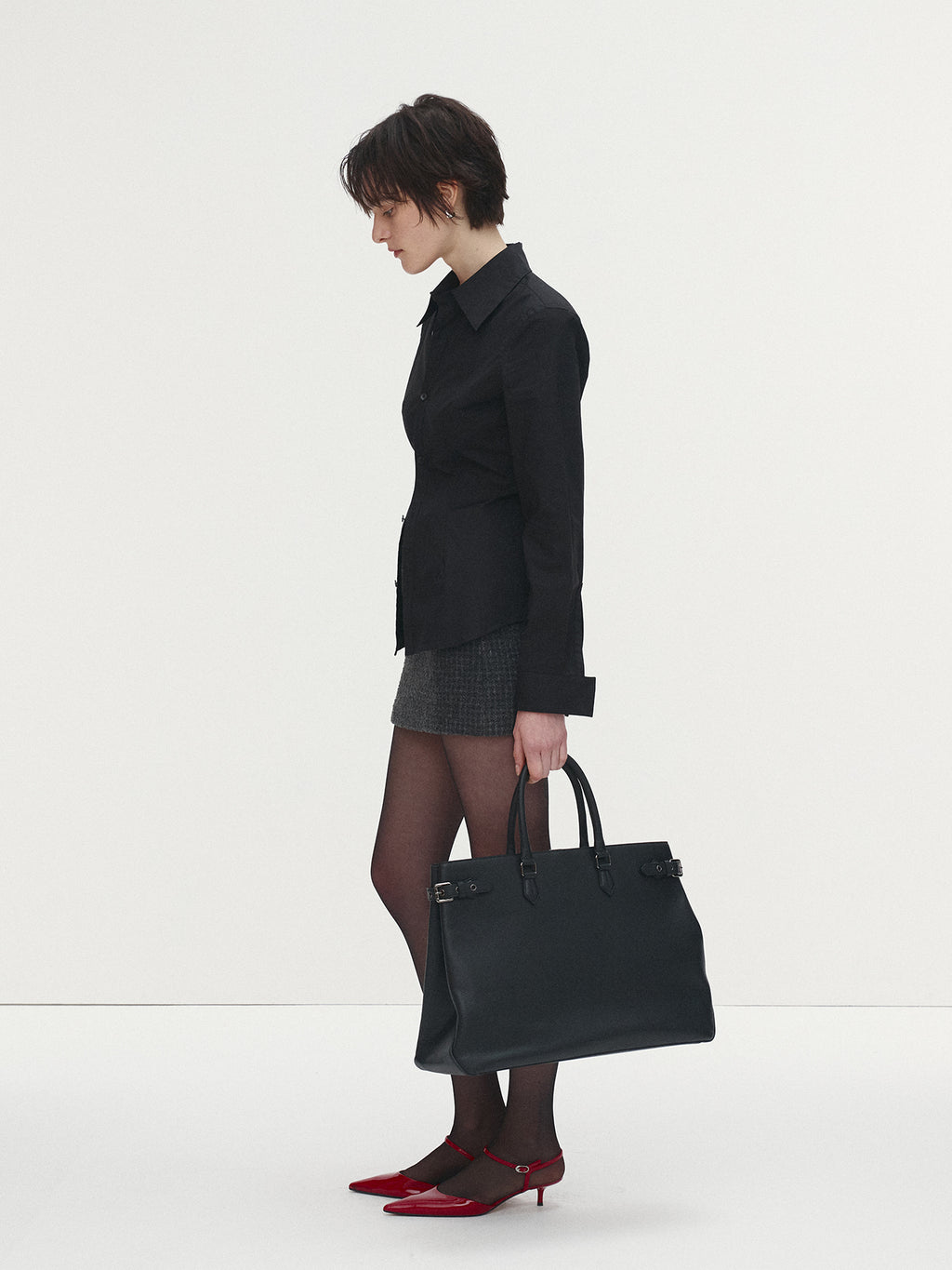 Tonywack - Wool Tweed Mini Skirt (Dark Grey) product image 4 | TRAB K-Fashion Australia