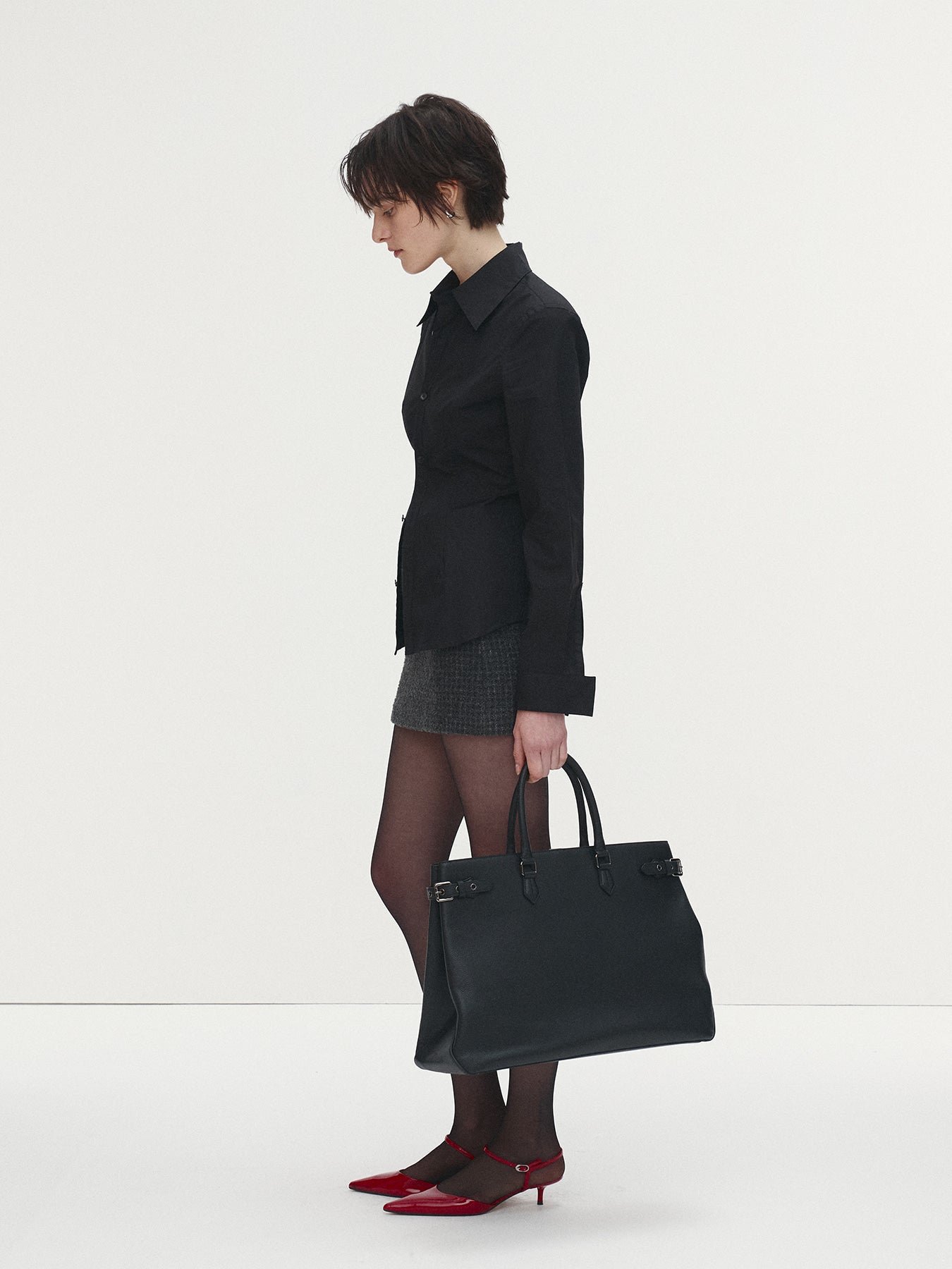 Tonywack - Wool Tweed Mini Skirt (Dark Grey) product image 4 | TRAB K-Fashion Australia