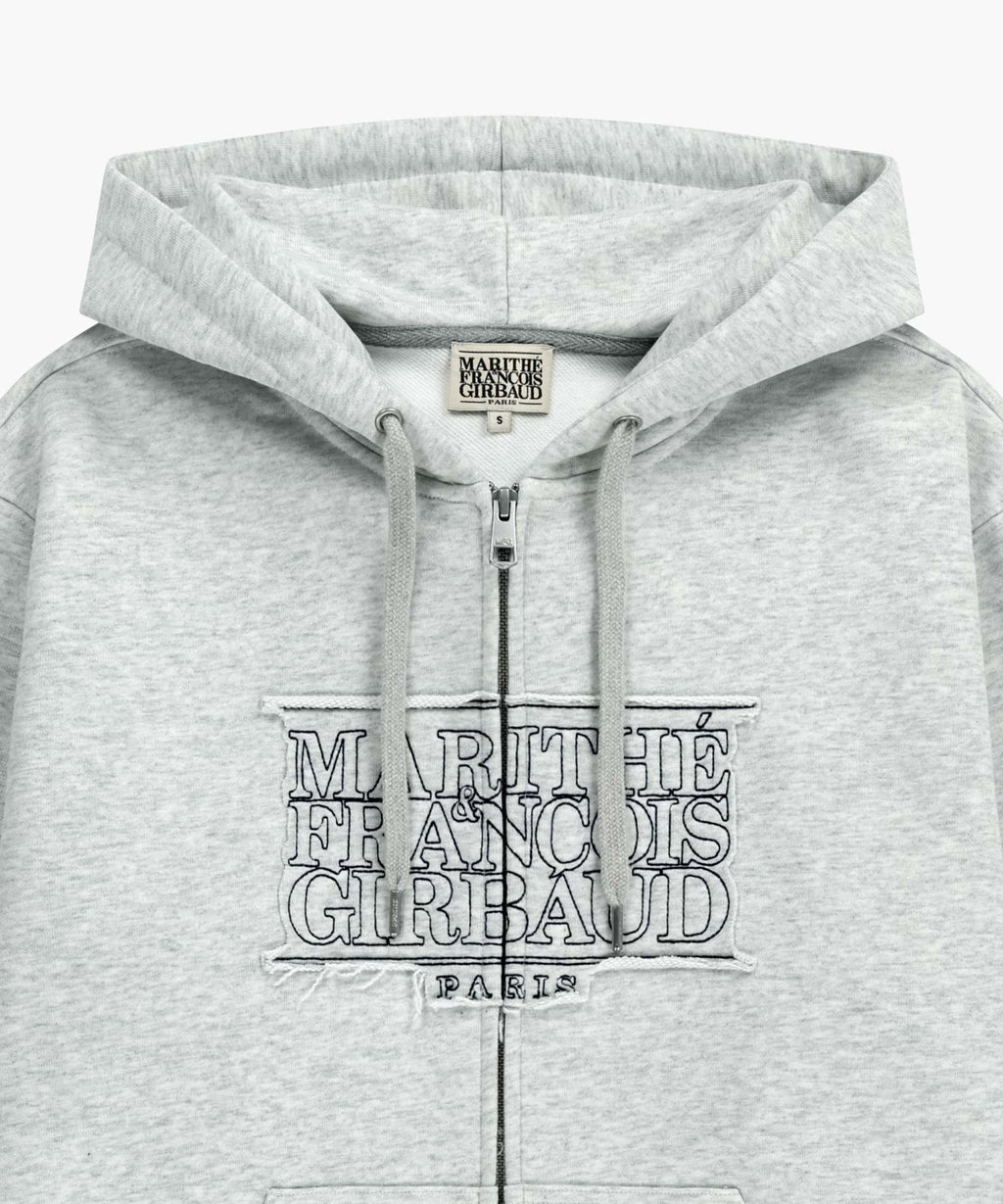 Marithe & Francois Girbaud - Classic Logo Applique Hoodie Zipup (Light Heather Gray) product image 8 | TRAB K-Fashion Australia