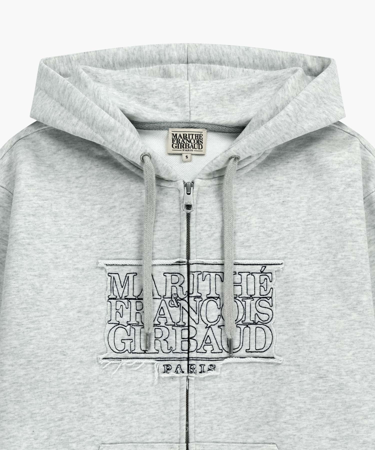 Marithe & Francois Girbaud - Classic Logo Applique Hoodie Zipup (Light Heather Gray) product image 8 | TRAB K-Fashion Australia