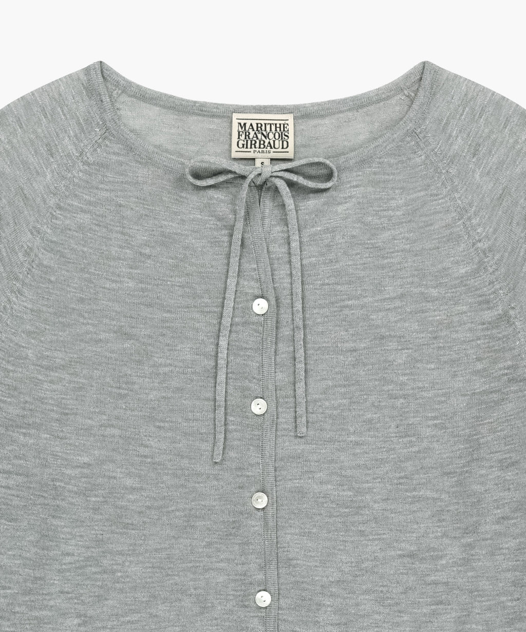 Marithe & Francois Girbaud - Sheer Knit Cardigan (Melange Gray) product image 11 | TRAB K-Fashion Australia