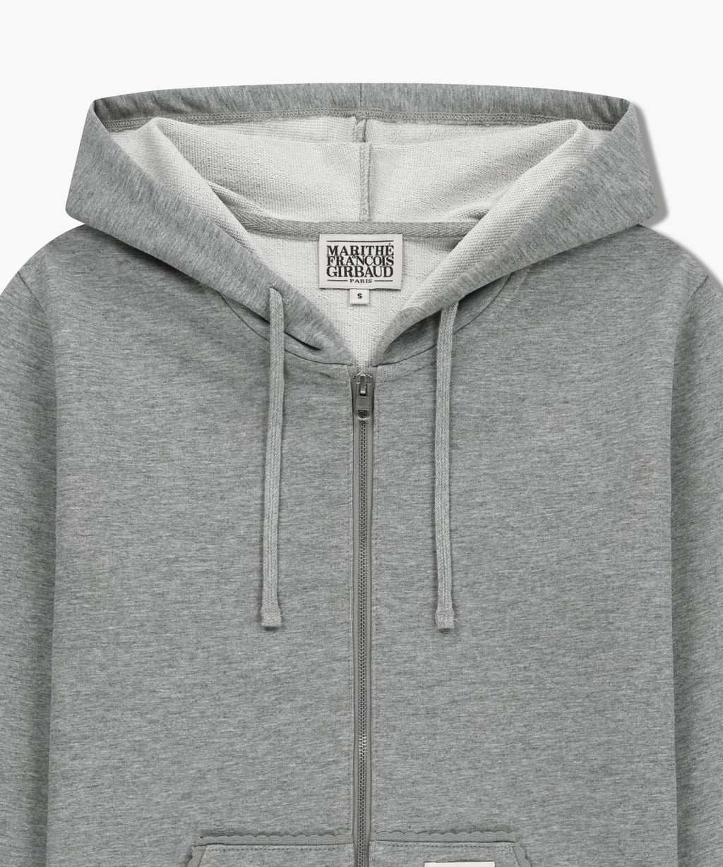 Marithe & Francois Girbaud - Slim Fit Crop Hoodie Zipup (Heather Gray) product image 8 | TRAB K-Fashion Australia