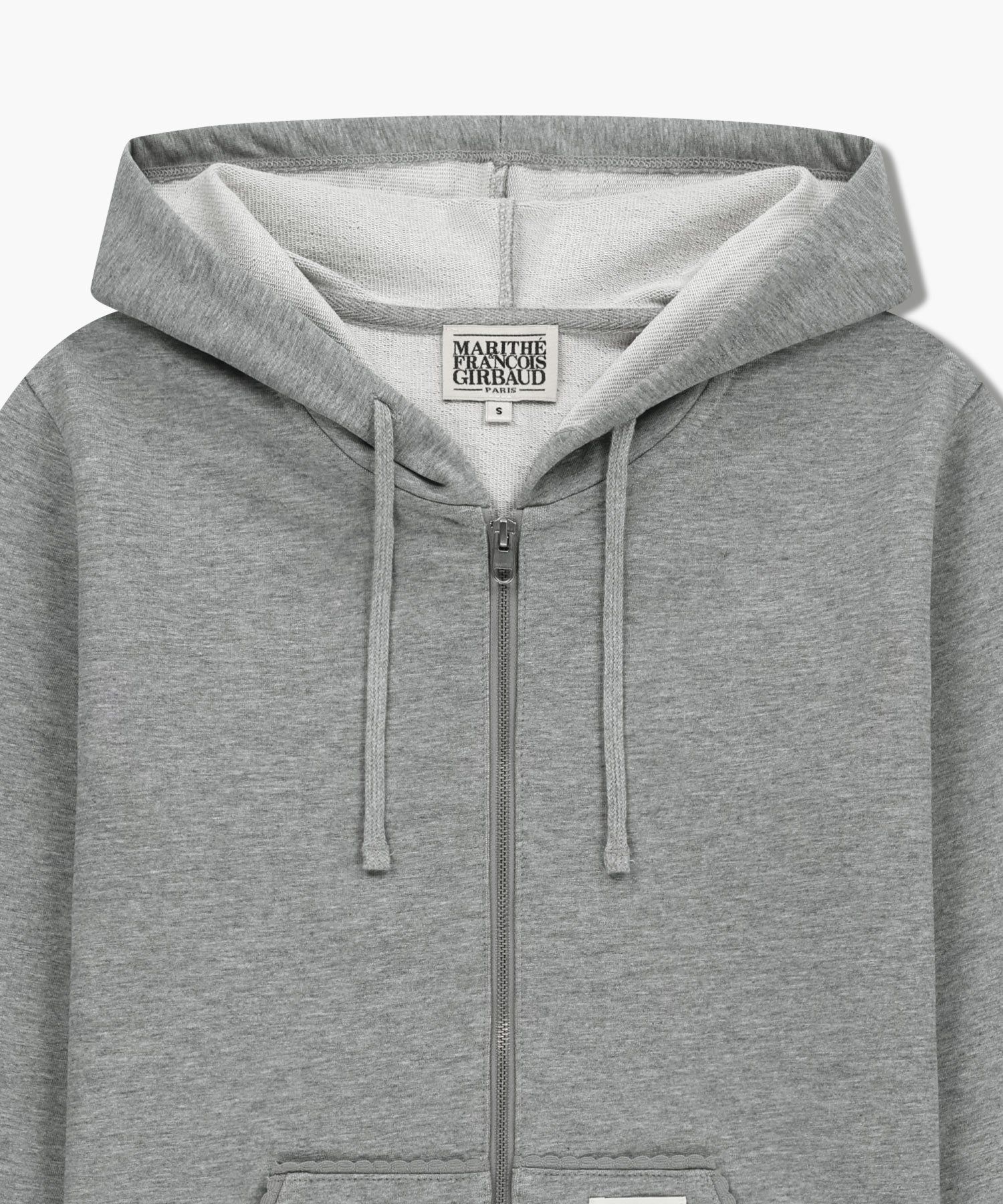 Marithe & Francois Girbaud - Slim Fit Crop Hoodie Zipup (Heather Gray) product image 8 | TRAB K-Fashion Australia
