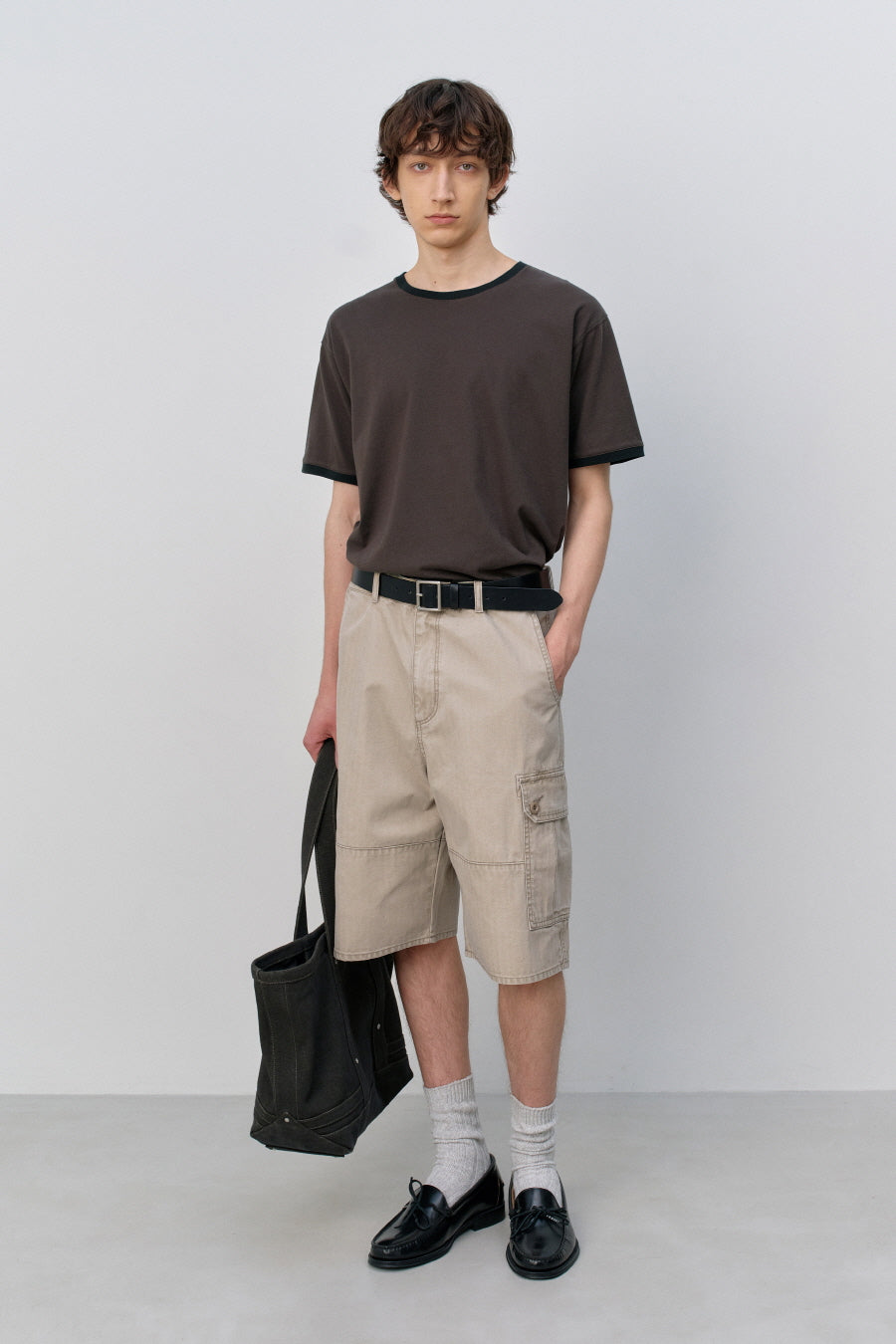 Insilence - HBT Cargo Shorts (Washed Beige) product image 6 | TRAB K-Fashion Australia