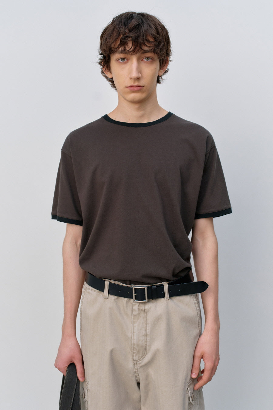 Insilence - Ringer T-shirt (Brown) product image 2 | TRAB K-Fashion Australia