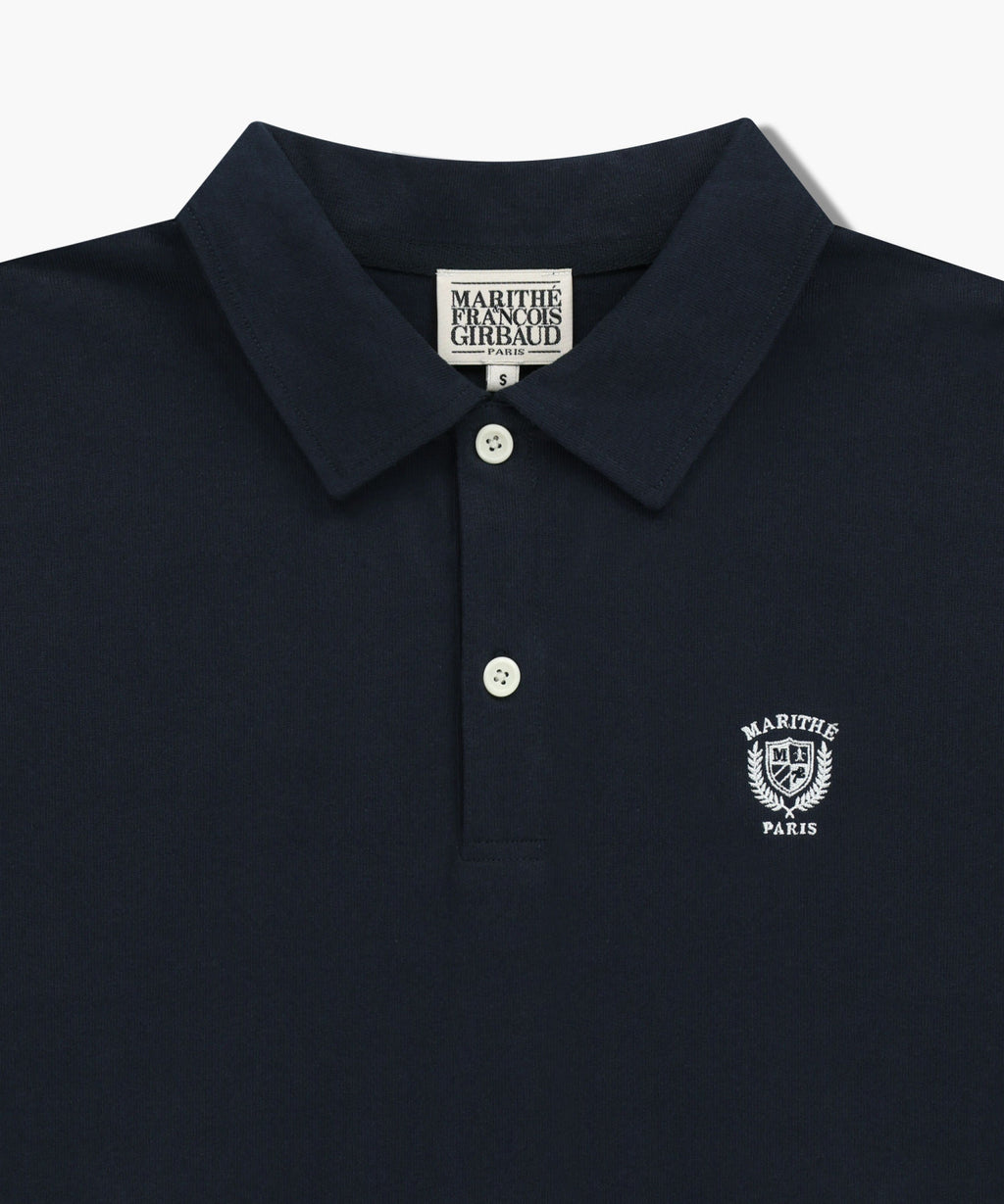 Marithe & Francois Girbaud - Crest Logo Jersey Polo Long Sleeve (Navy) product image 8 | TRAB K-Fashion Australia