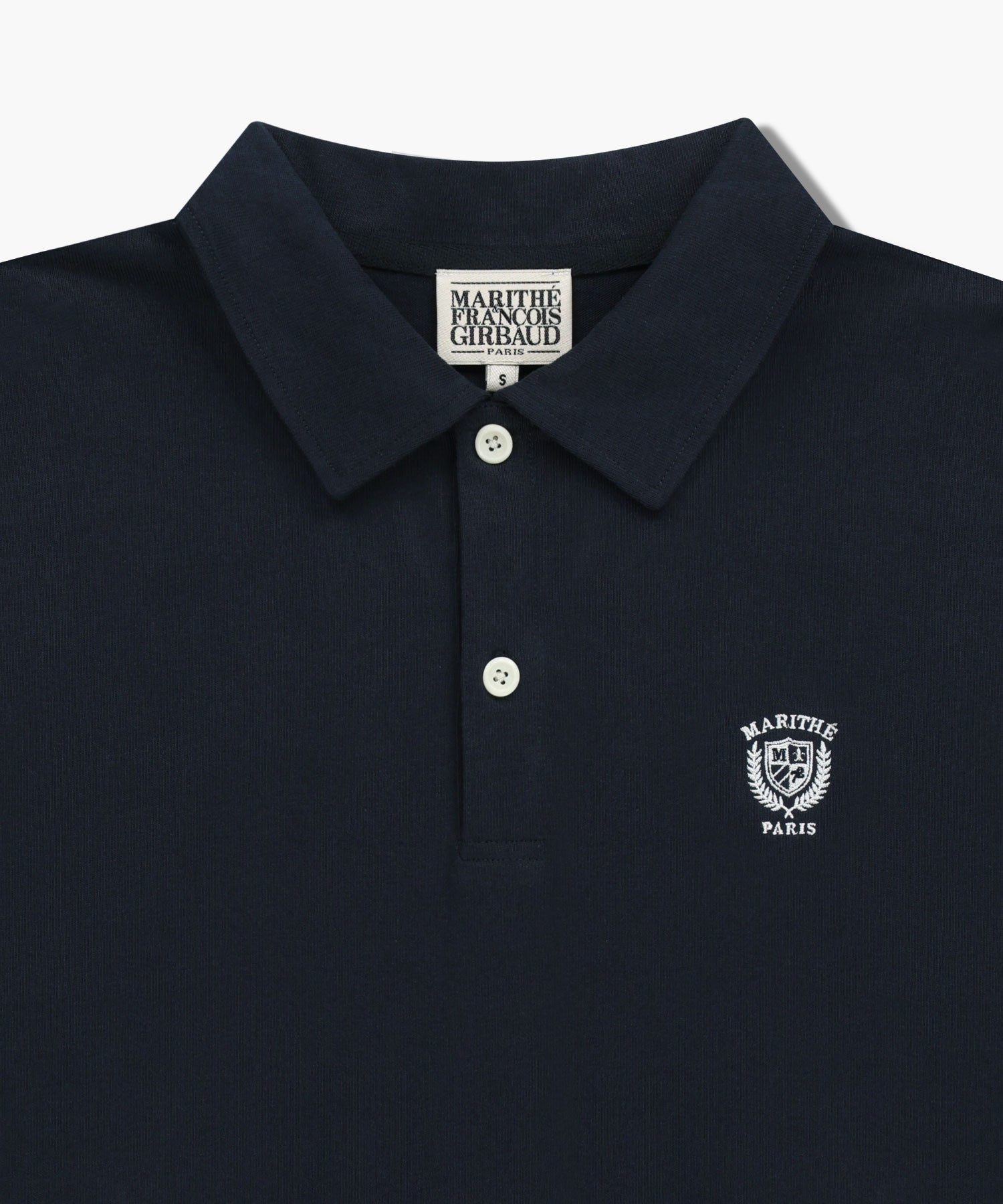 Marithe & Francois Girbaud - Crest Logo Jersey Polo Long Sleeve (Navy) product image 8 | TRAB K-Fashion Australia
