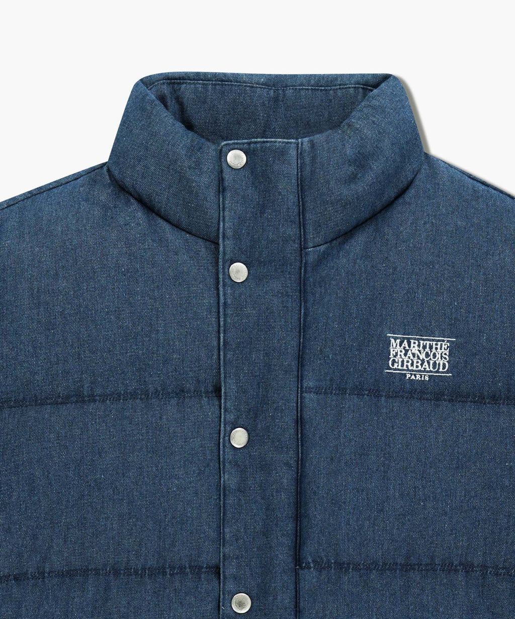 Marithe & Francois Girbaud - Classic Logo Denim Down Jacket (Dark Blue) product image 8 | TRAB K-Fashion Australia