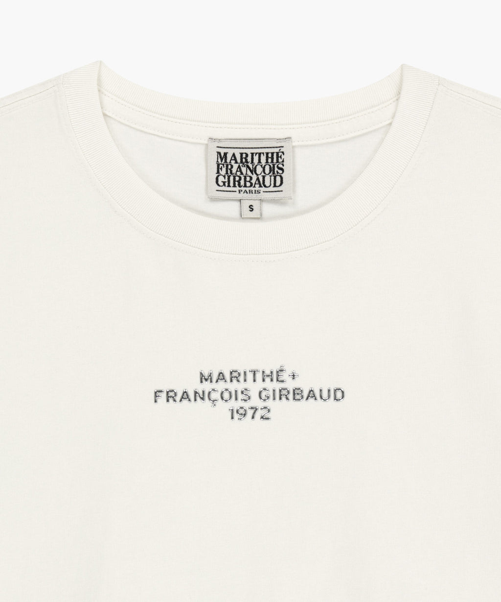 Marithe & Francois Girbaud - Silver Lettering Crop Tee (Ivory) product image 8 | TRAB K-Fashion Australia