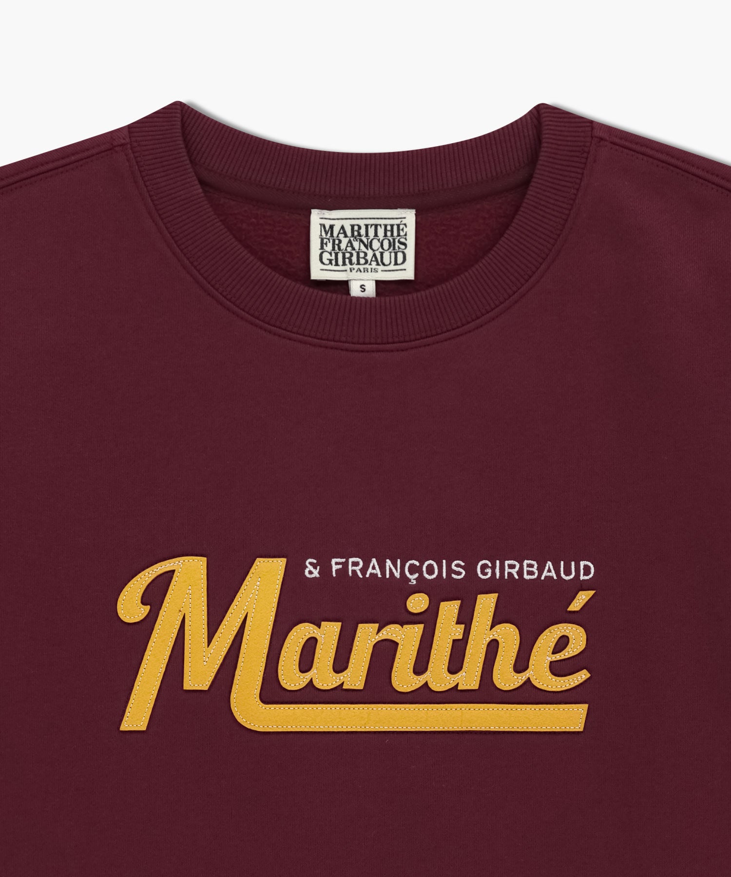 Marithe & Francois Girbaud - Applique Logo Oversized Sweatshirt (brushed) (Burgundy) product image 8 | TRAB K-Fashion Australia