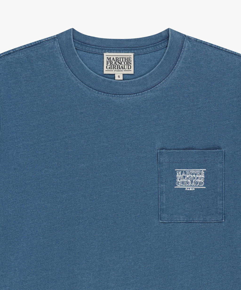 Marithe & Francois Girbaud - [Pre-order – Ships 23 Jun] Doodle Classic Logo Pocket Tee (Blue) product image 8 | TRAB K-Fashion Australia