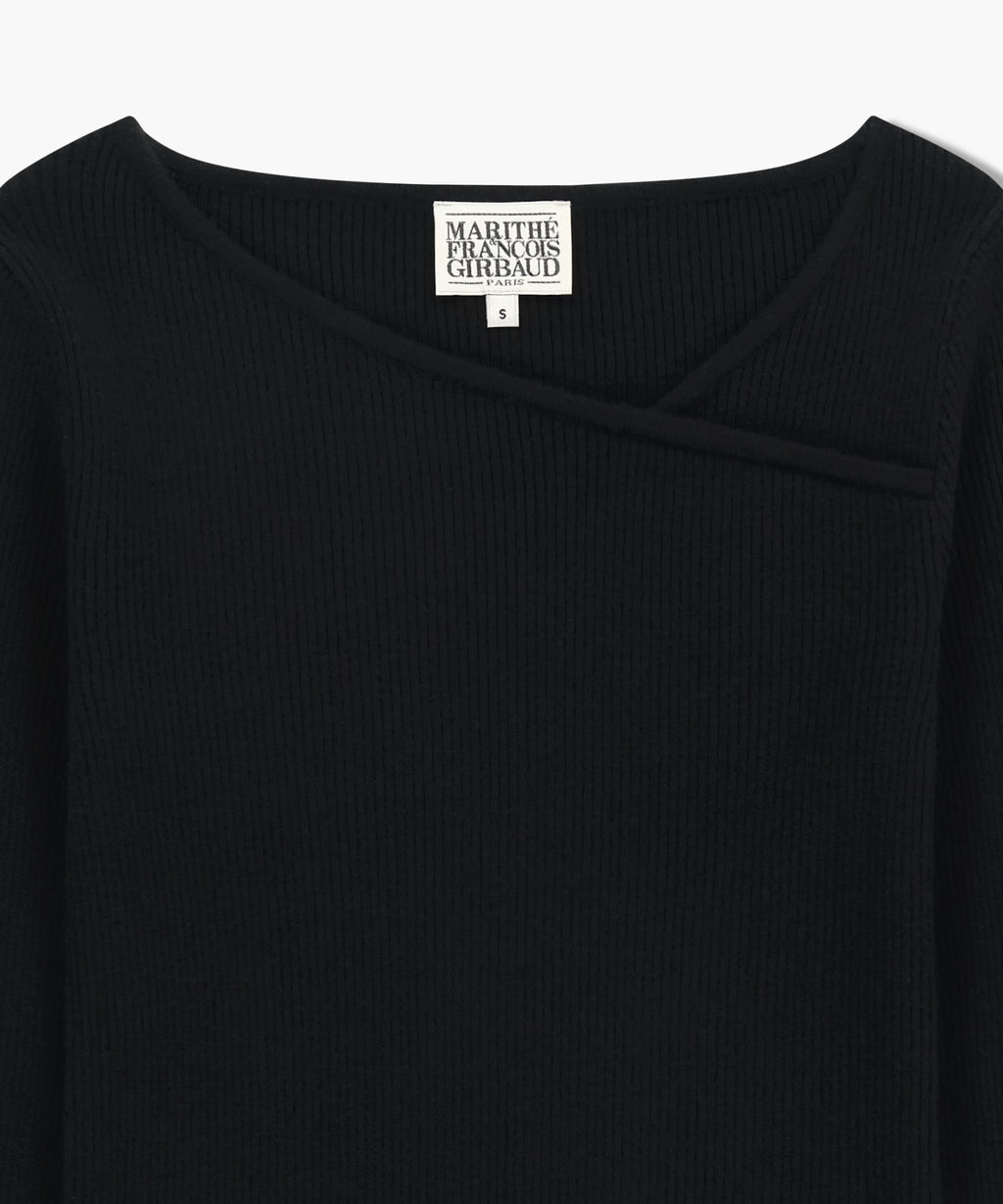 Marithe & Francois Girbaud - Circle Logo Neck Point Knit (Black) product image 8 | TRAB K-Fashion Australia