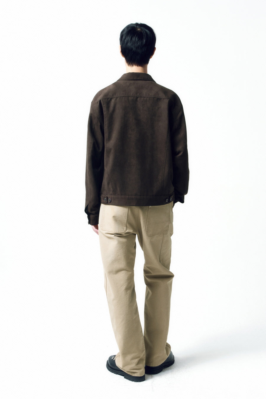 Insilence - Pou Suede Trucker Jacket (Brown) product image 4 | TRAB K-Fashion Australia