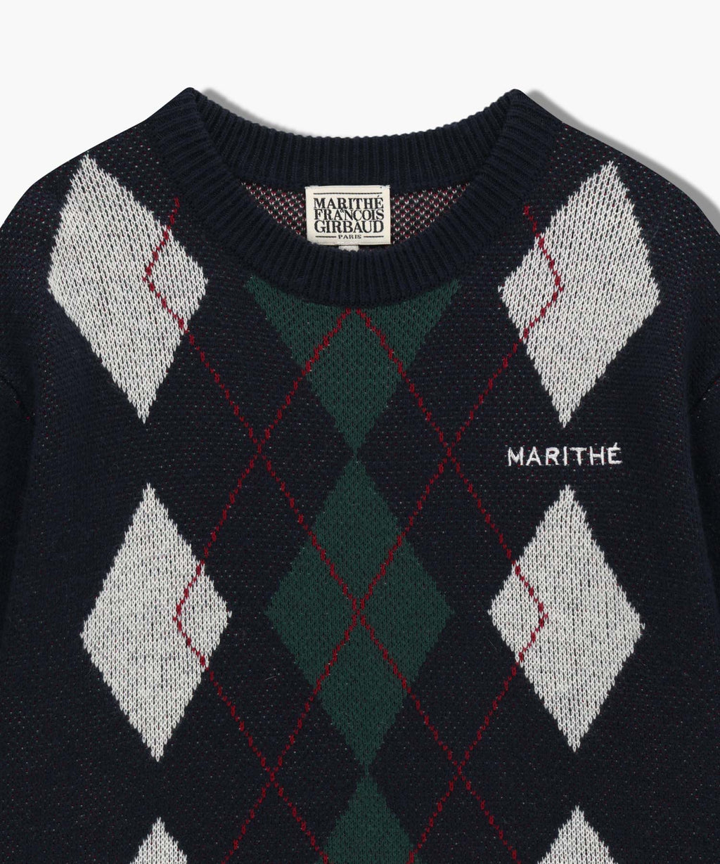 Marithe & Francois Girbaud - Argyle Jqd Knit Pullover (Navy) product image 8 | TRAB K-Fashion Australia