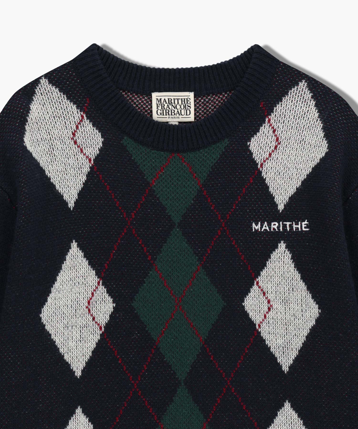 Marithe & Francois Girbaud - Argyle Jqd Knit Pullover (Navy) product image 8 | TRAB K-Fashion Australia