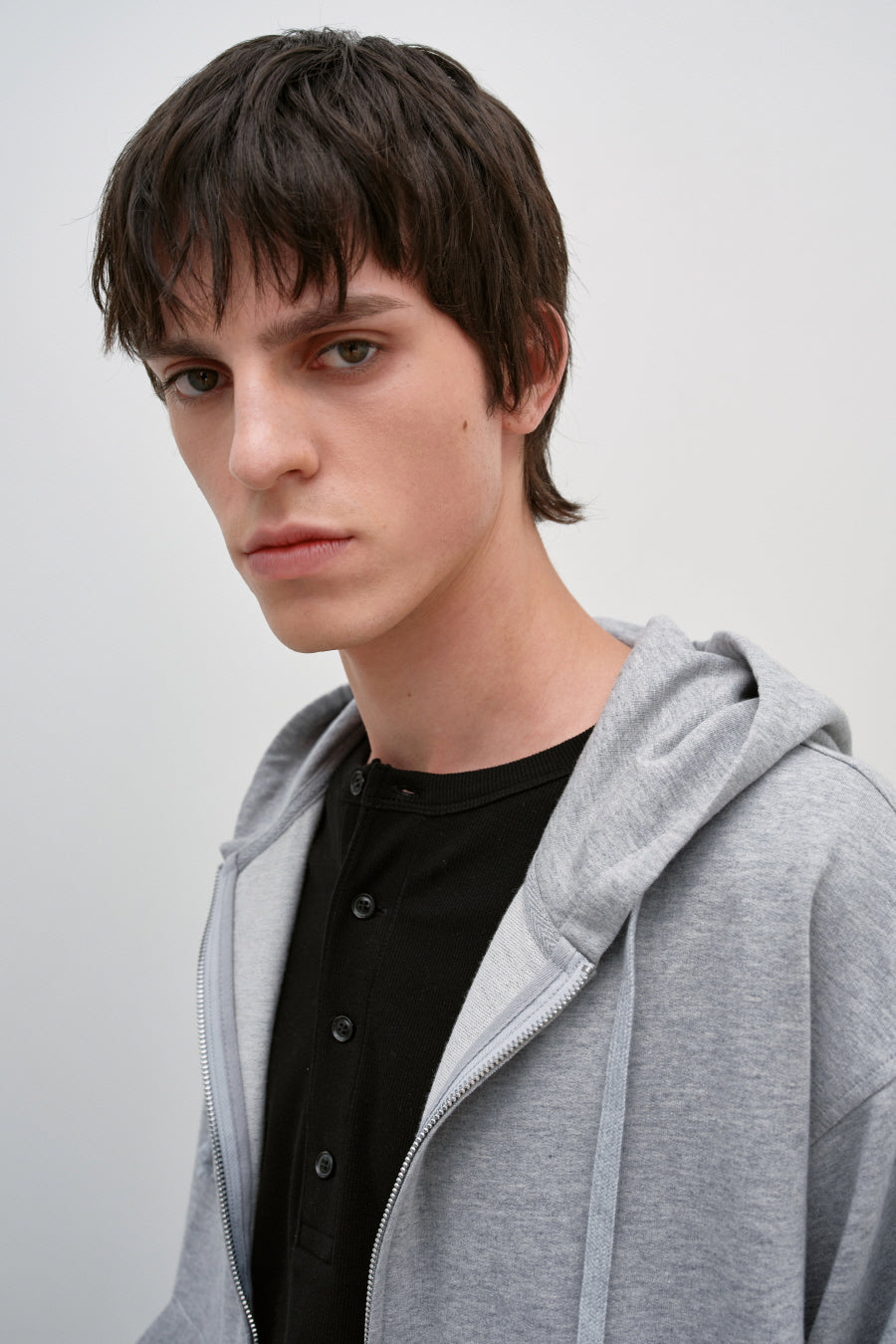 Insilence - Lightweight Hooded Zip-Up (Melange Grey) product image 6 | TRAB K-Fashion Australia