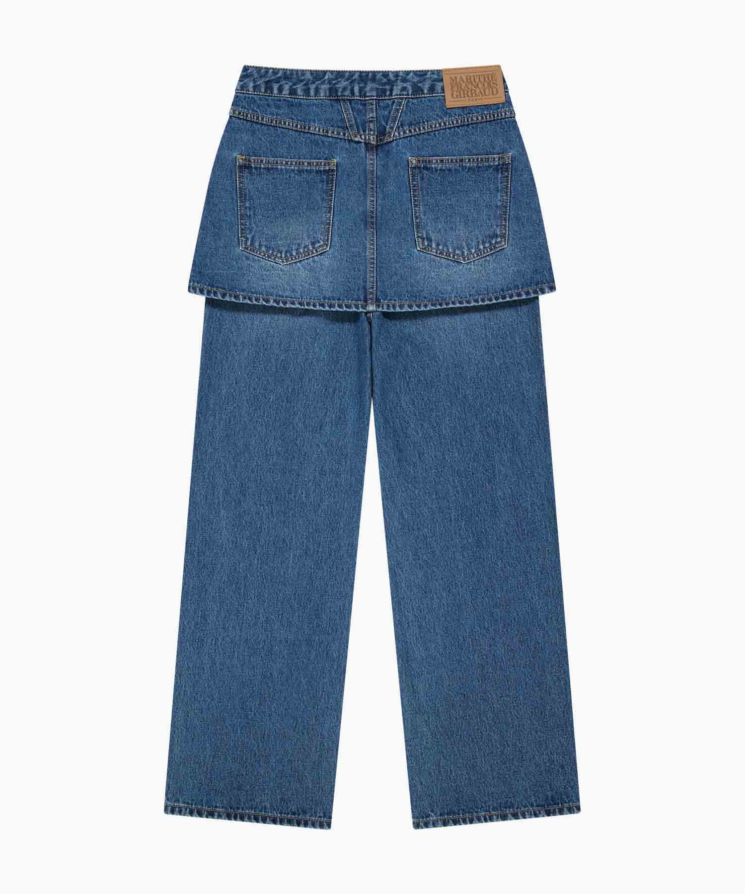 Marithe & Francois Girbaud - Layered Skirt Denim Pants (Blue) product image 10 | TRAB K-Fashion Australia