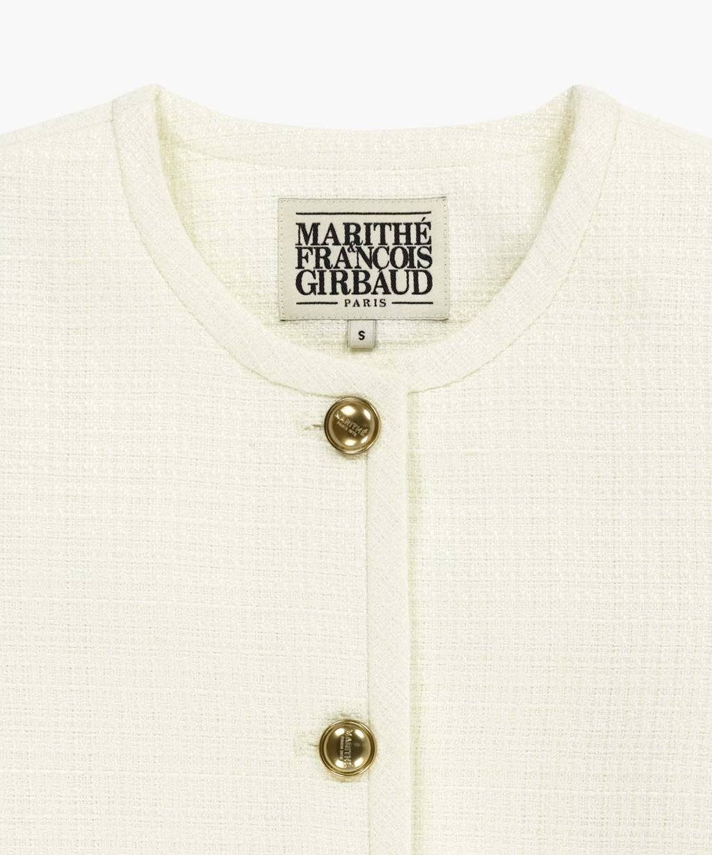 Marithe & Francois Girbaud - Tweed Round Neck Jacket (Ivory) product image 8 | TRAB K-Fashion Australia