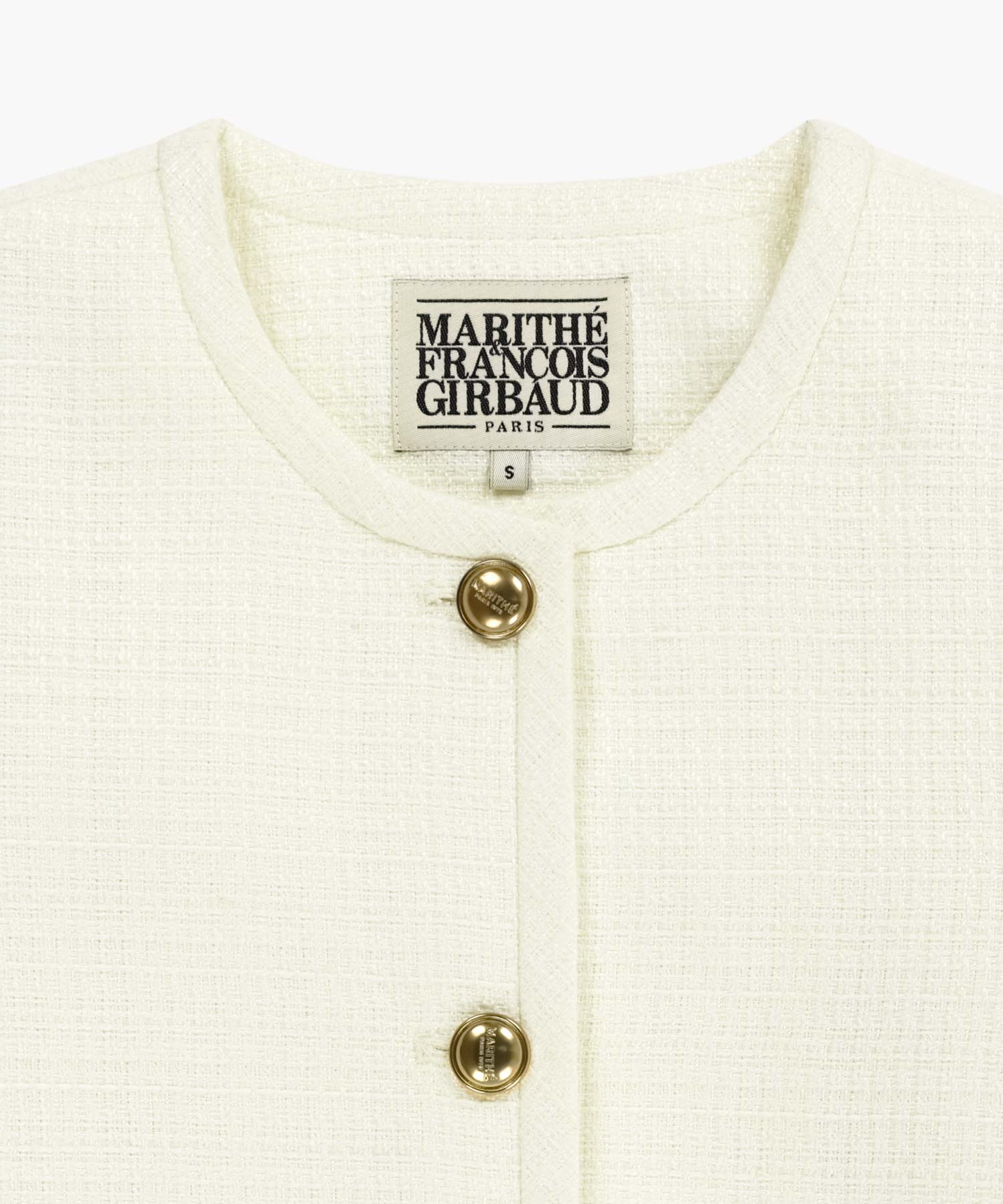 Marithe & Francois Girbaud - Tweed Round Neck Jacket (Ivory) product image 8 | TRAB K-Fashion Australia