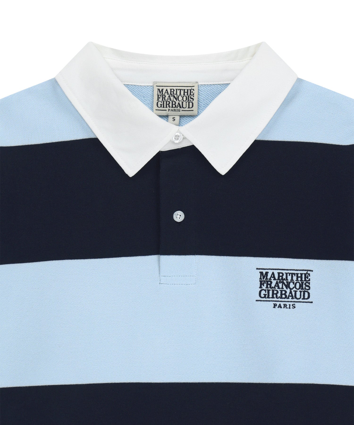 Marithe & Francois Girbaud - Small Classic Logo Rugby Stripe Sweatshirt (Navy) product image 8 | TRAB K-Fashion Australia