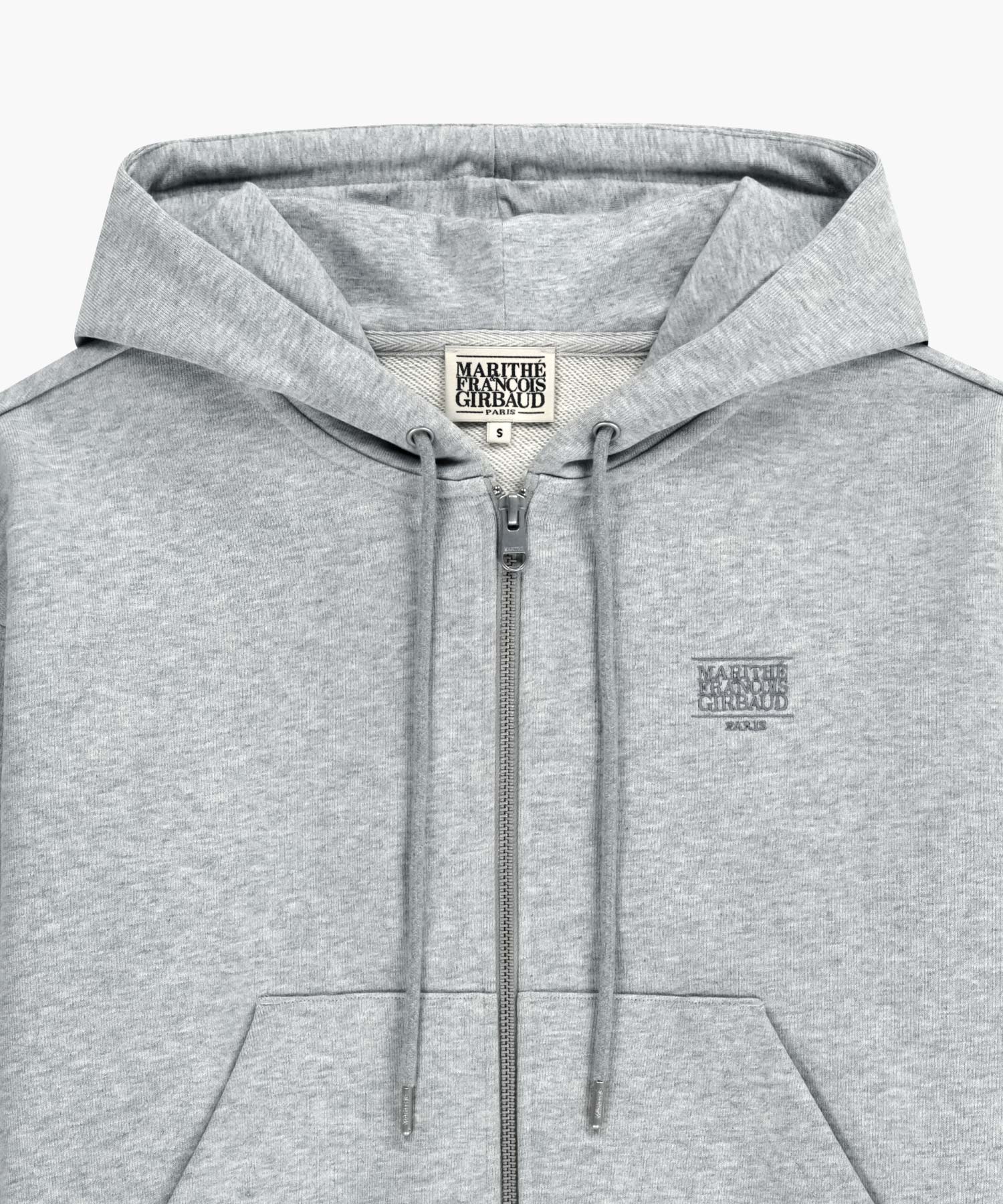 Marithe & Francois Girbaud - Back Classic Logo Crop Hoodie Zipup (Heather Gray) product image 8 | TRAB K-Fashion Australia