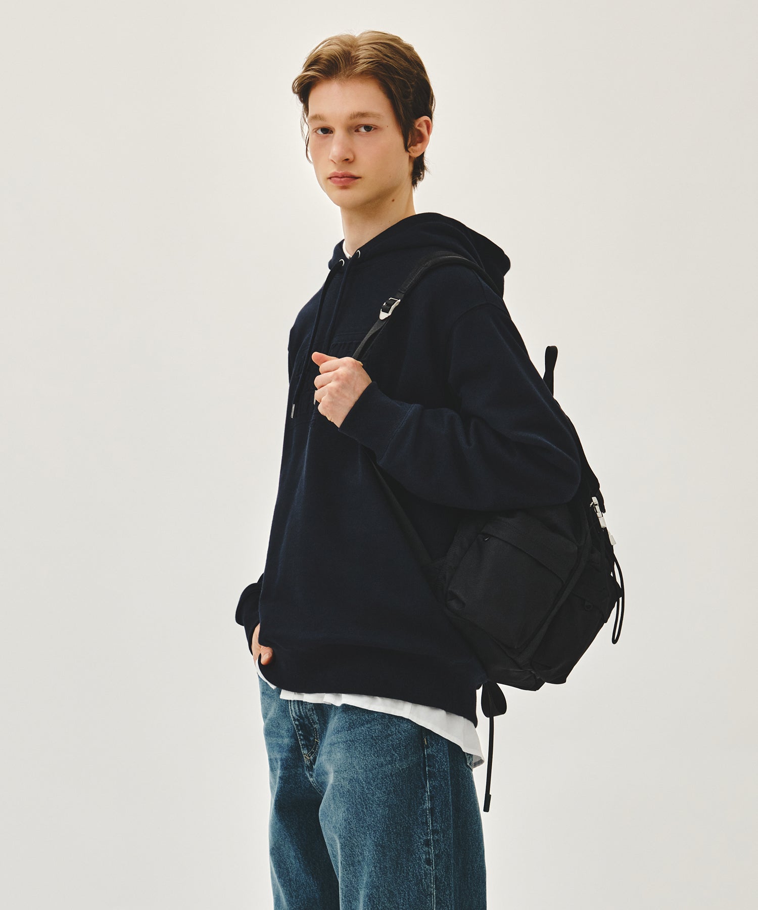 Marithe & Francois Girbaud - Classic Logo Metal Buckle Backpack (Black) product image 8 | TRAB K-Fashion Australia