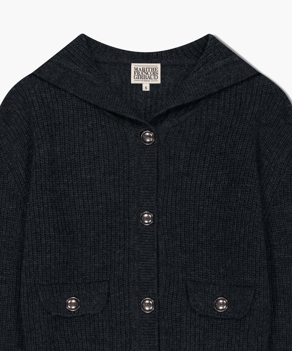 Marithe & Francois Girbaud - Sailor Rib Knit Cardigan (Dark Heather Gray) product image 8 | TRAB K-Fashion Australia