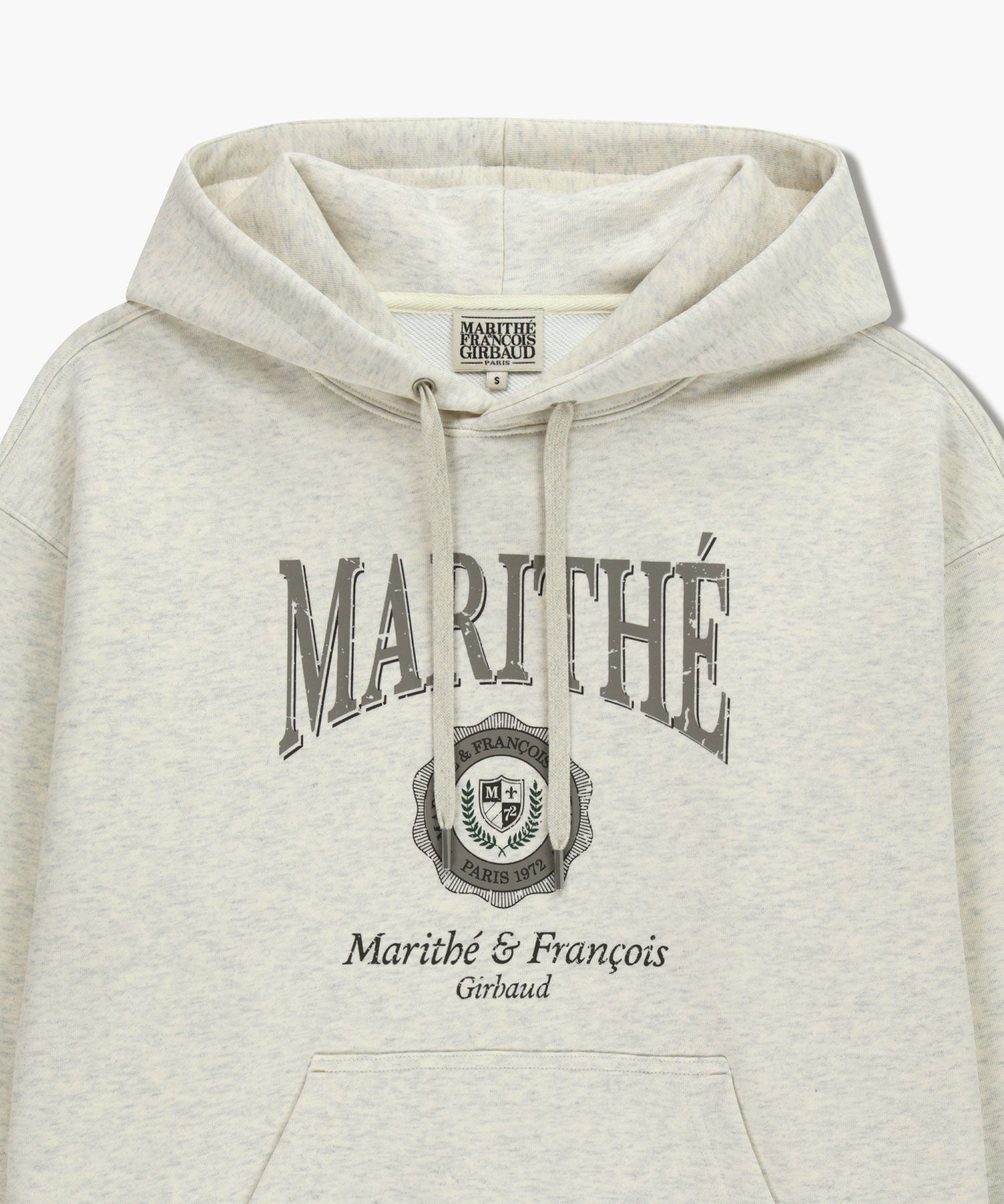 Marithe & Francois Girbaud - Crest Crack Logo Oversized Hoodie (Oatmeal) product image 8 | TRAB K-Fashion Australia