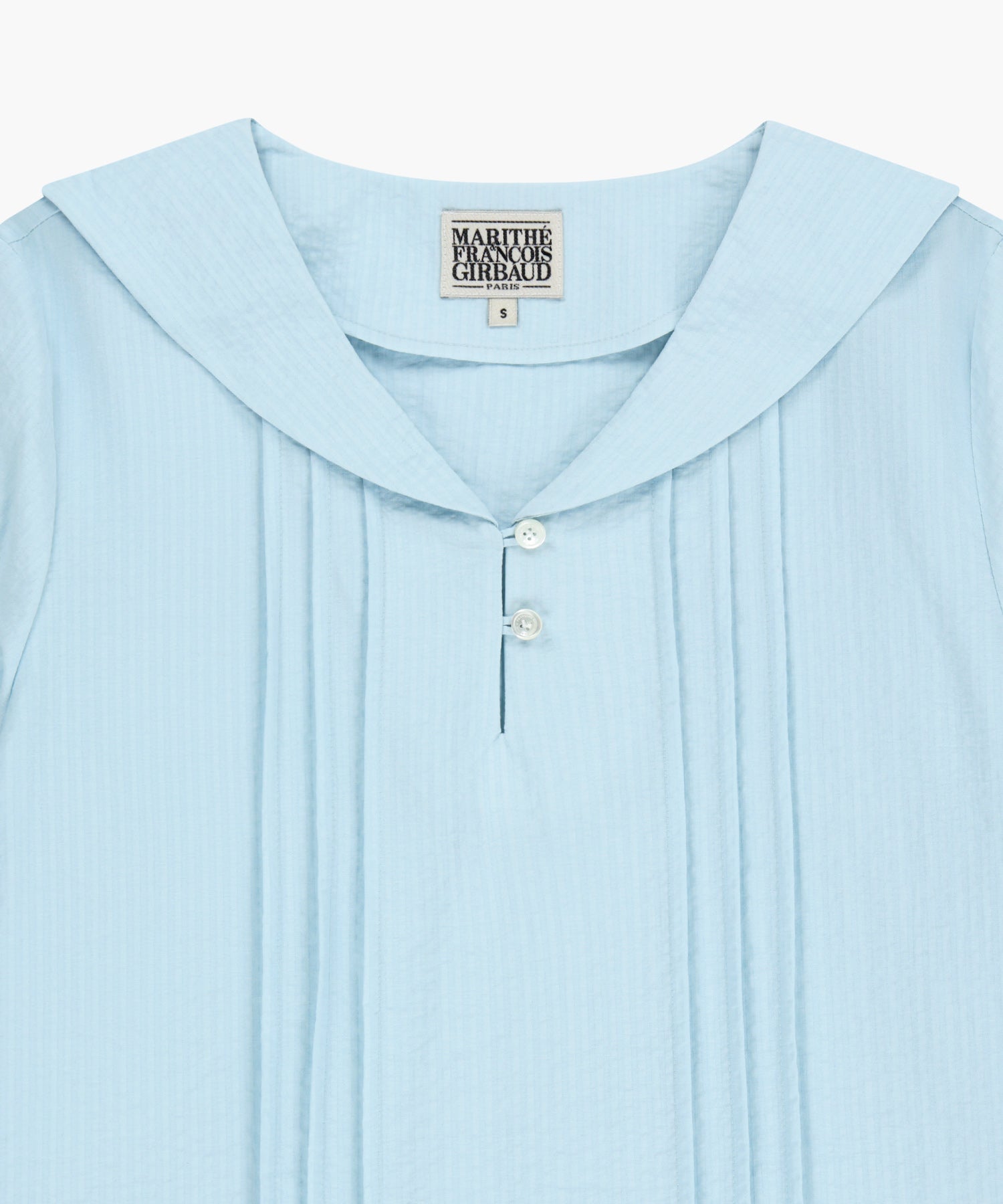 Marithe & Francois Girbaud - Pin Tuck Sailor Half Sleeve Shirt (Sky Blue) product image 8 | TRAB K-Fashion Australia