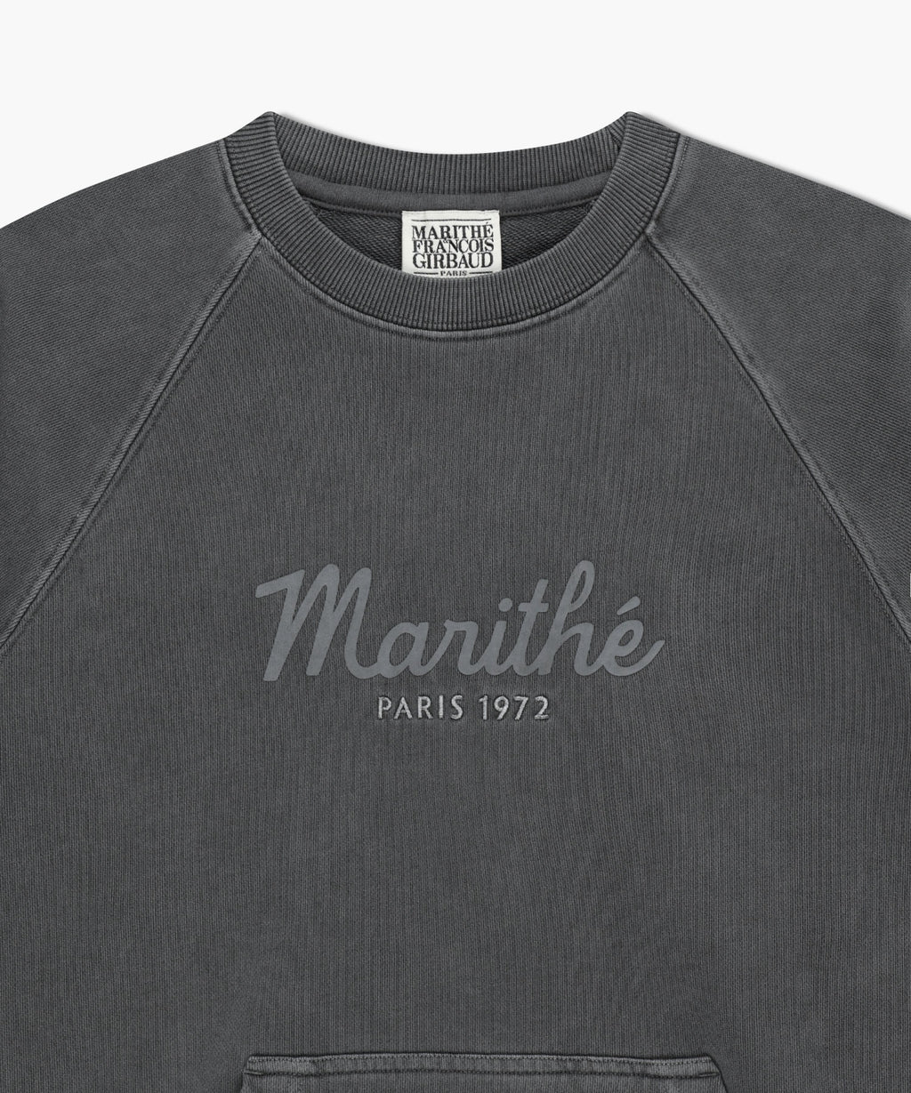 Marithe & Francois Girbaud - Garment Dyed Oversized Sweatshirt (Charcoal) product image 8 | TRAB K-Fashion Australia