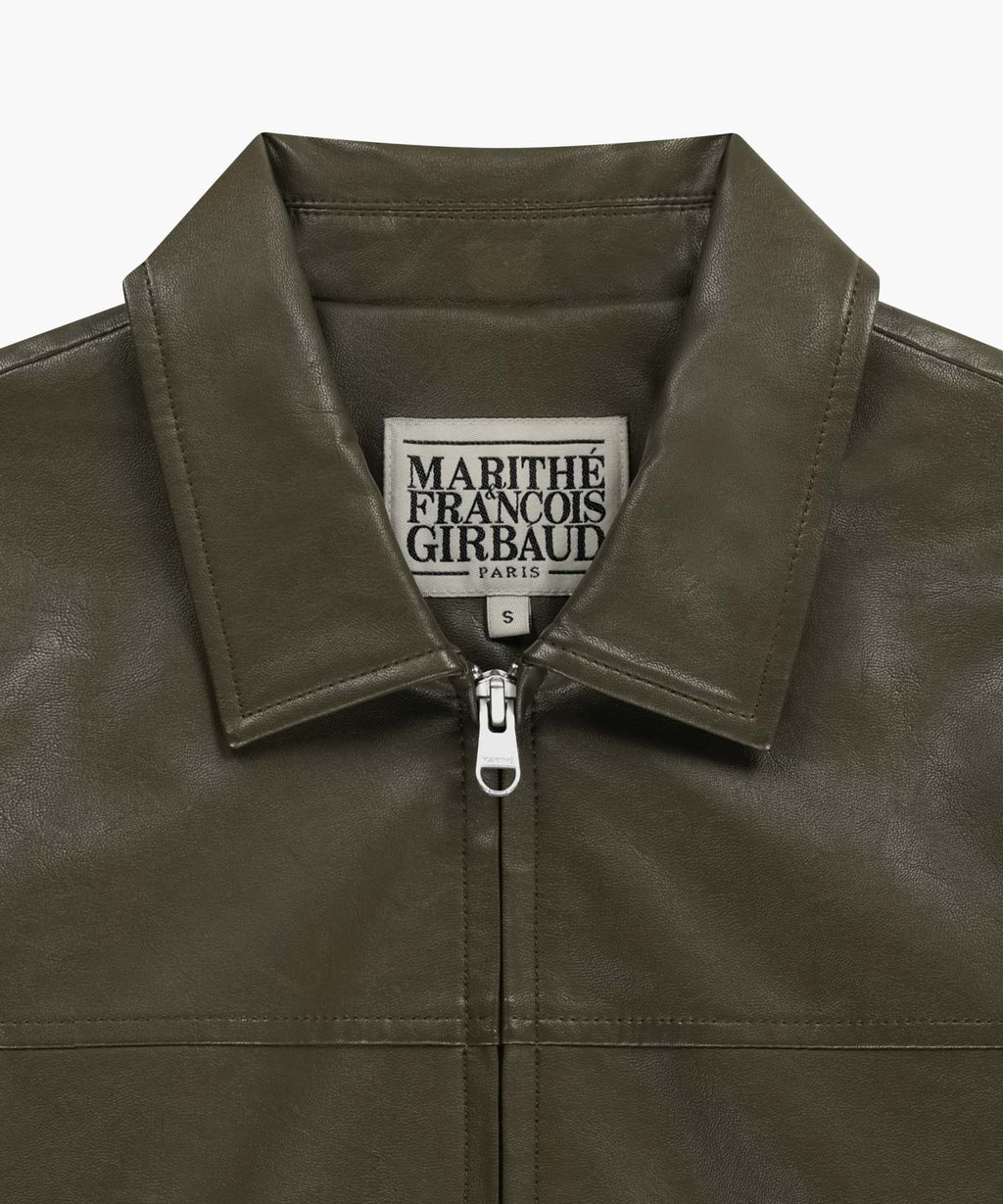 Marithe & Francois Girbaud - Crop Faux Leather Jacket (Khaki) product image 11 | TRAB K-Fashion Australia
