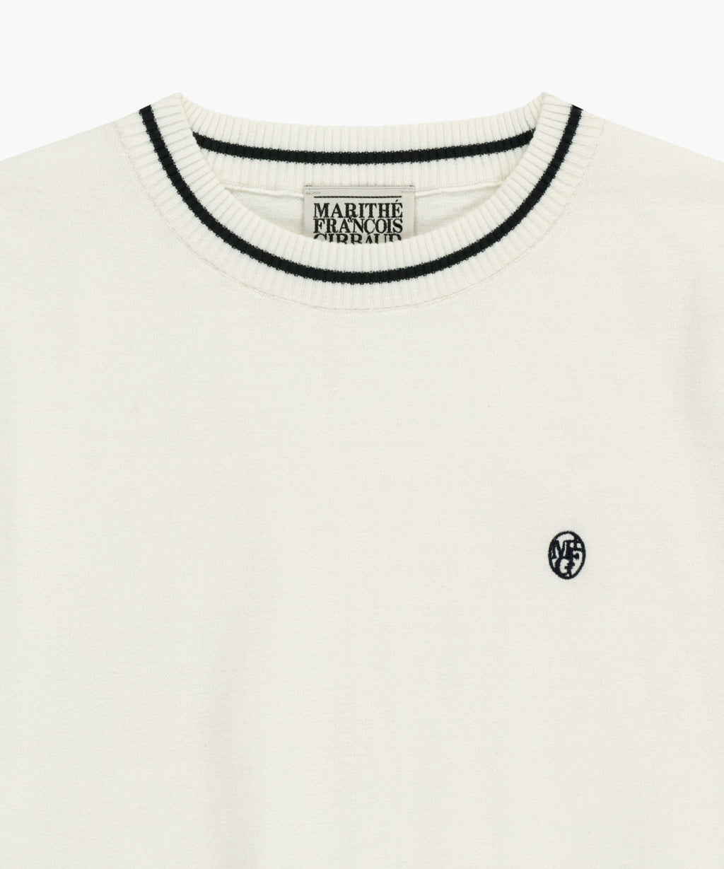Marithe & Francois Girbaud - Circle Logo Half Knit Pullover (Ivory) product image 8 | TRAB K-Fashion Australia