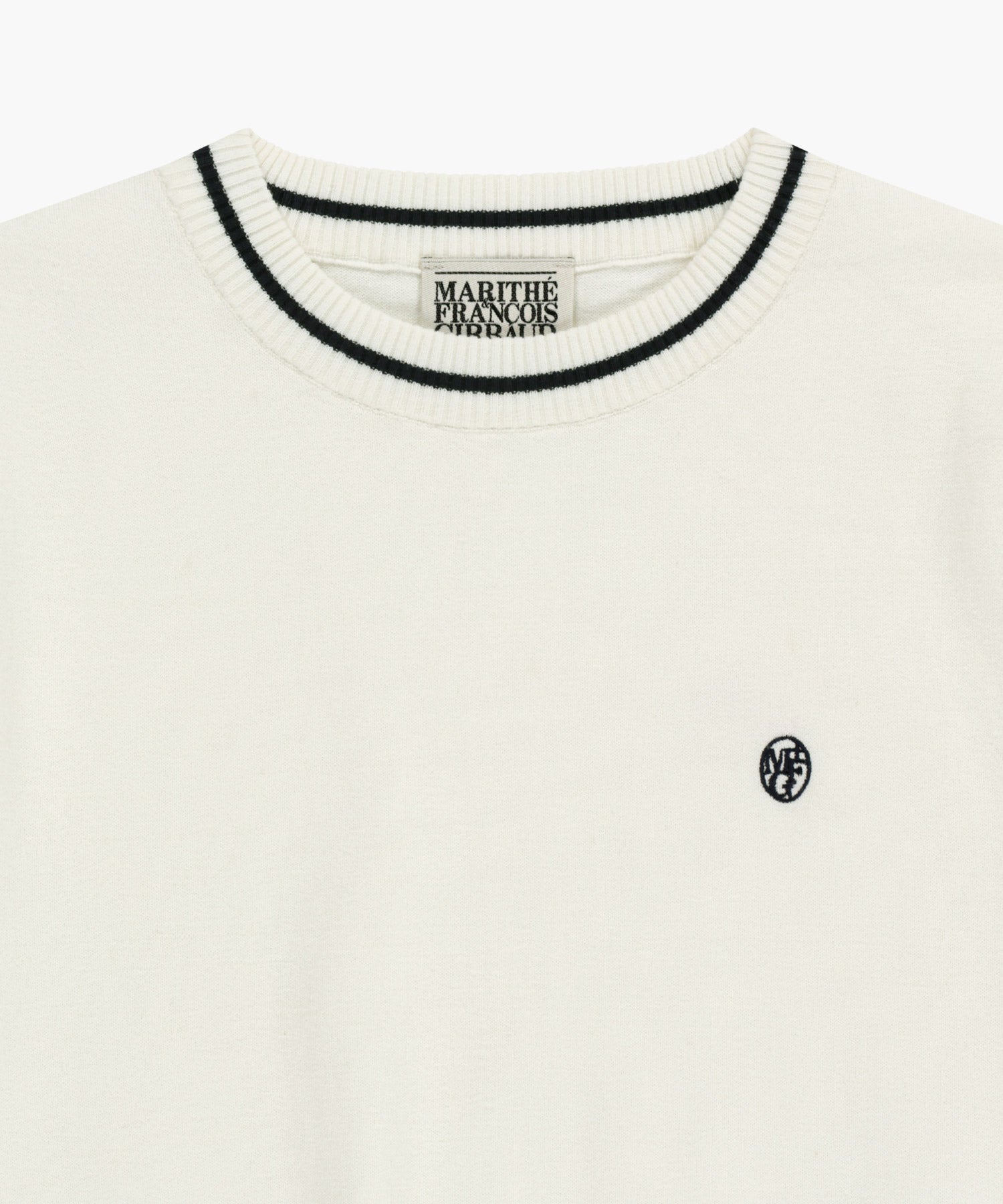 Marithe & Francois Girbaud - Circle Logo Half Knit Pullover (Ivory) product image 8 | TRAB K-Fashion Australia