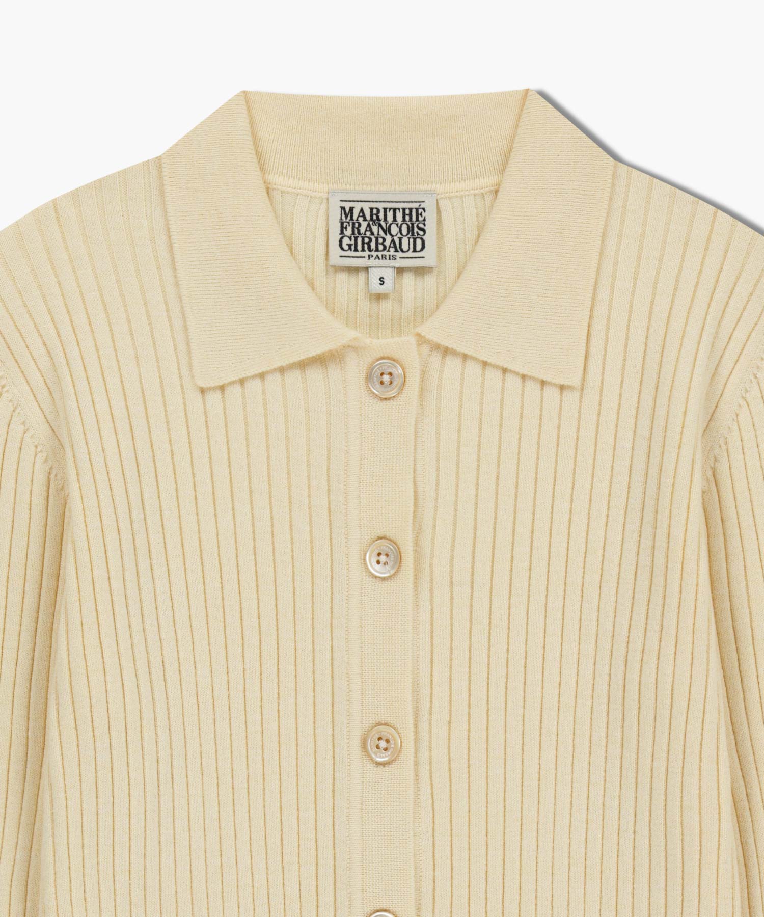 Marithe & Francois Girbaud - Slim Fit Collar Cardigan (Cream) product image 8 | TRAB K-Fashion Australia