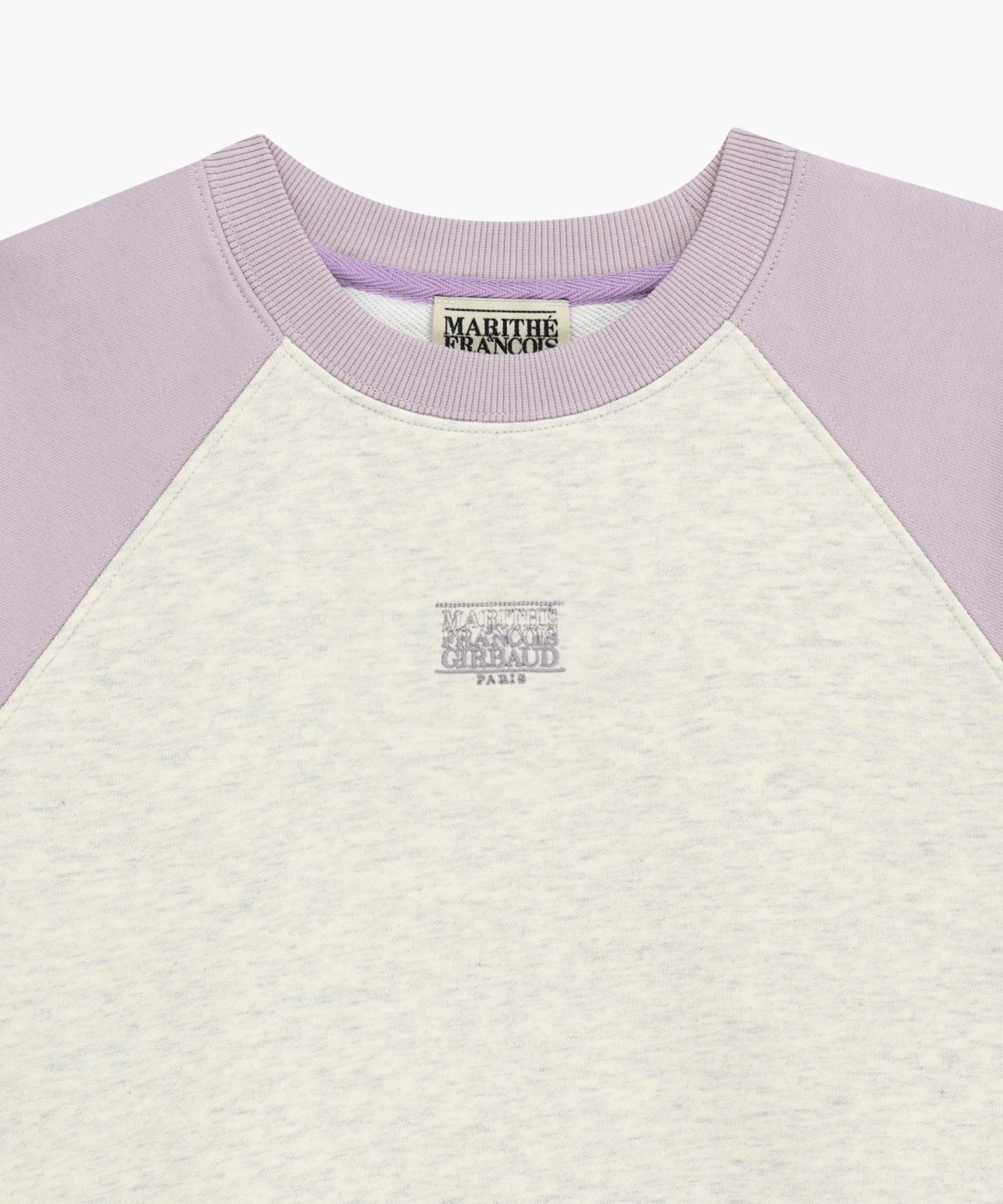 Marithe & Francois Girbaud - Block Classic Logo Raglan Crop Sweatshirt (Light Purple) product image 8 | TRAB K-Fashion Australia