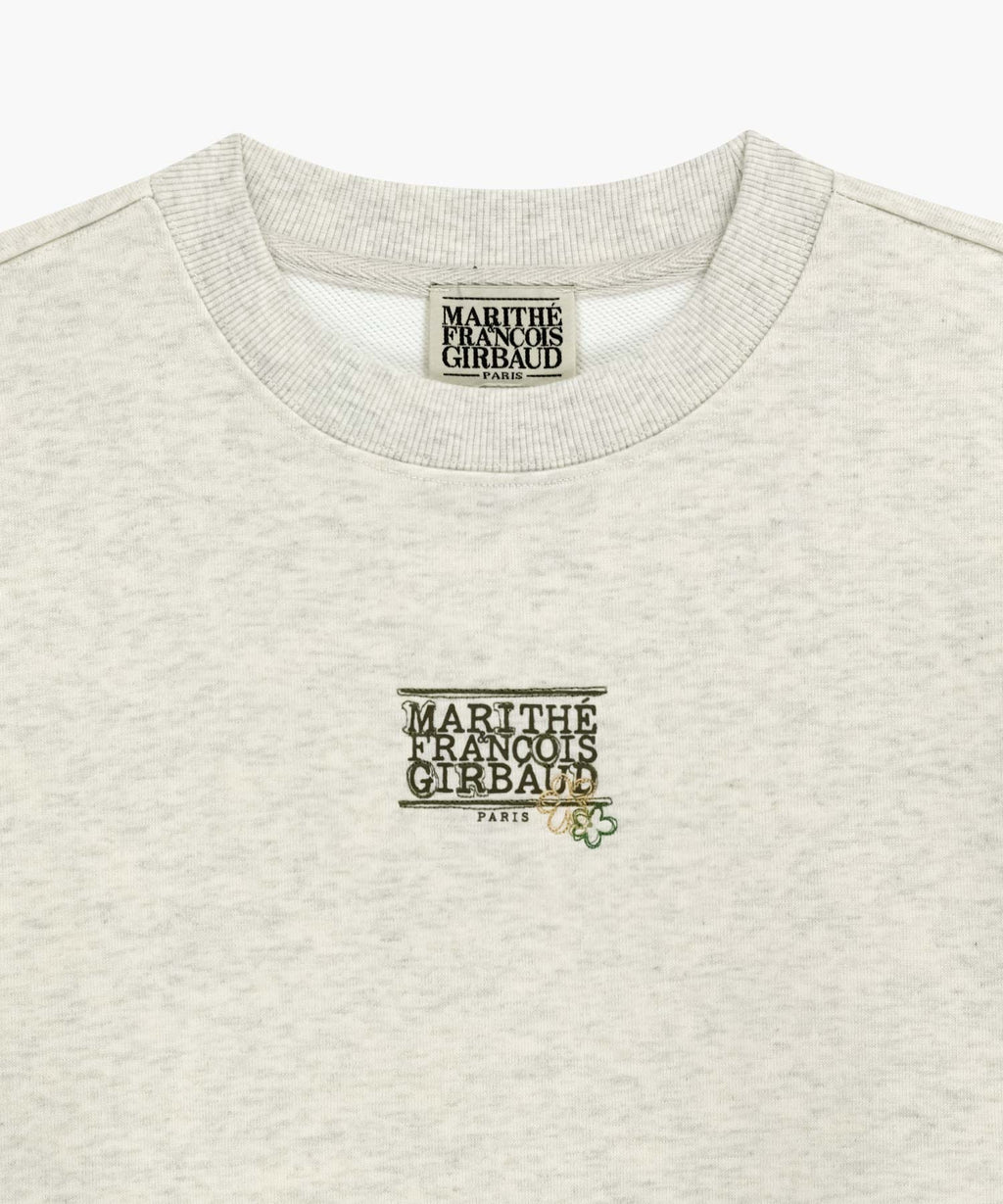 Marithe & Francois Girbaud - Flower Classic Logo Crop Sweatshirt (Oatmeal) product image 8 | TRAB K-Fashion Australia