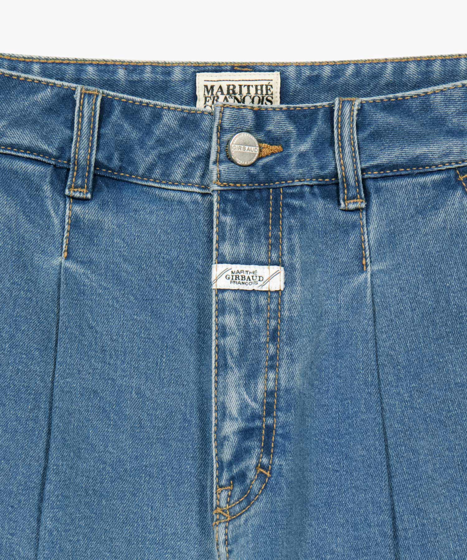 Marithe & Francois Girbaud - Low-waist Tuck Wide Denim Pants (Blue) product image 8 | TRAB K-Fashion Australia