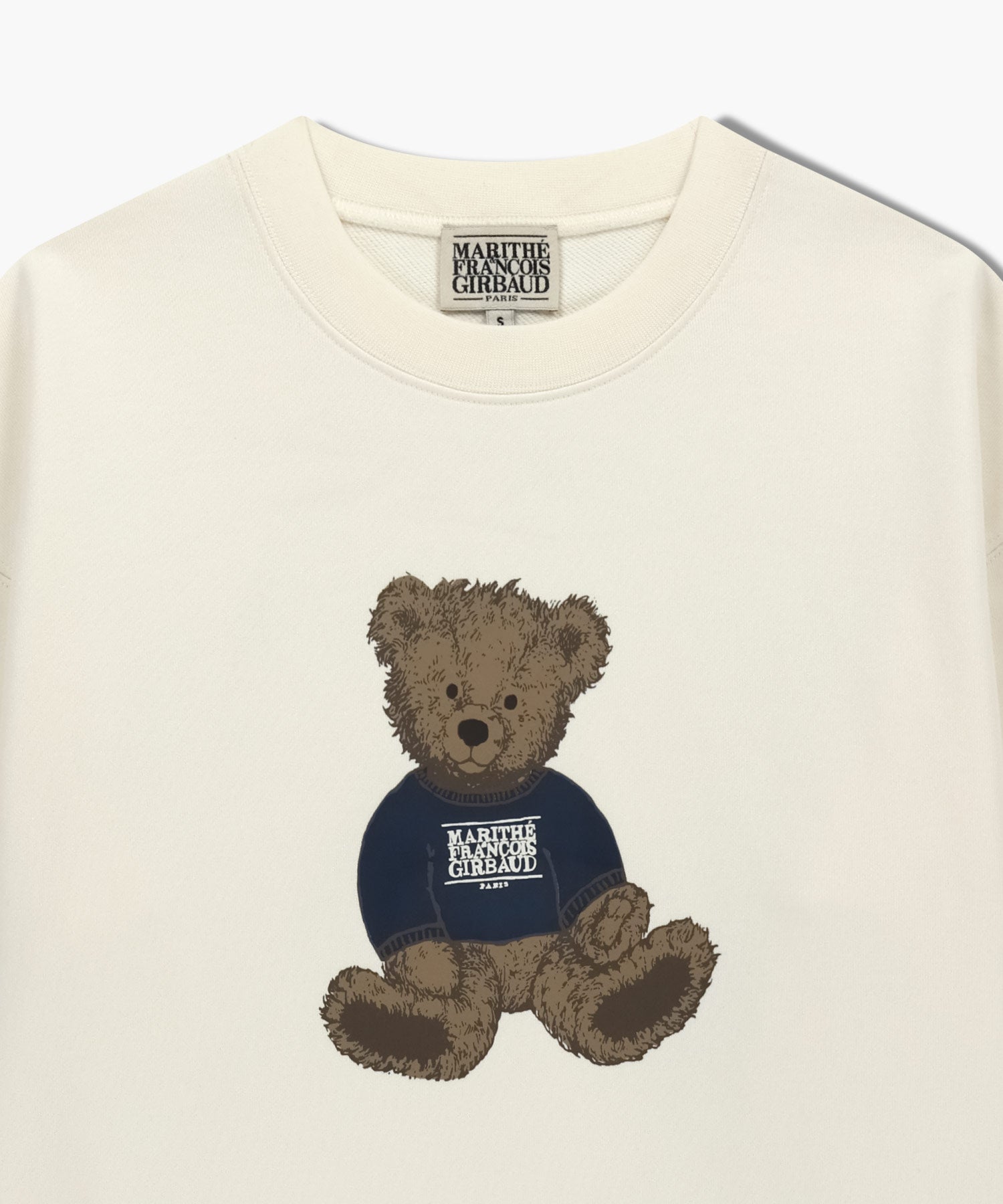 Marithe & Francois Girbaud - Doodle Bear Crop Sweatshirt (Ivory) product image 8 | TRAB K-Fashion Australia