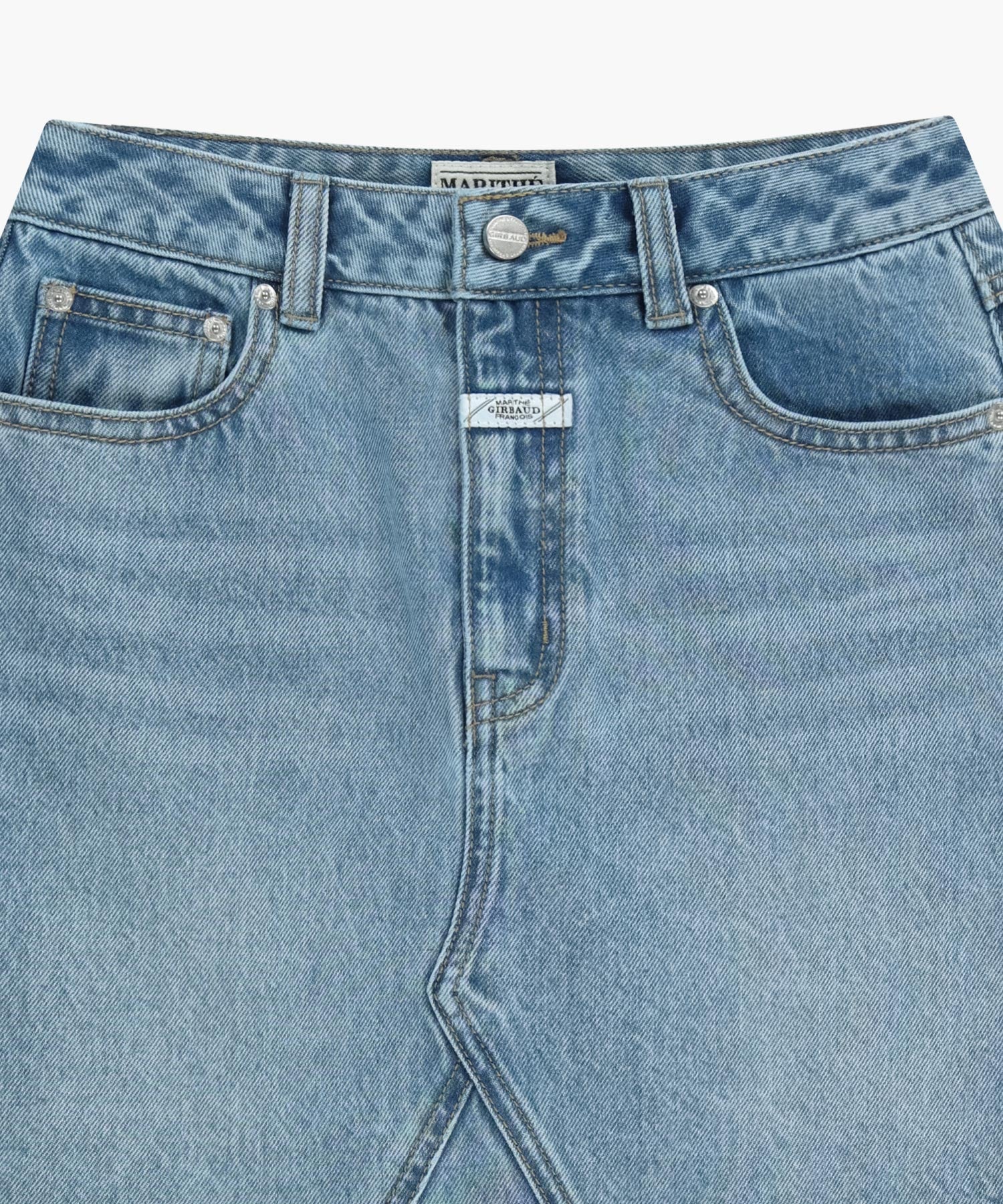 Marithe & Francois Girbaud - Raw Edge Denim Mini Skirt (Light Blue) product image 8 | TRAB K-Fashion Australia