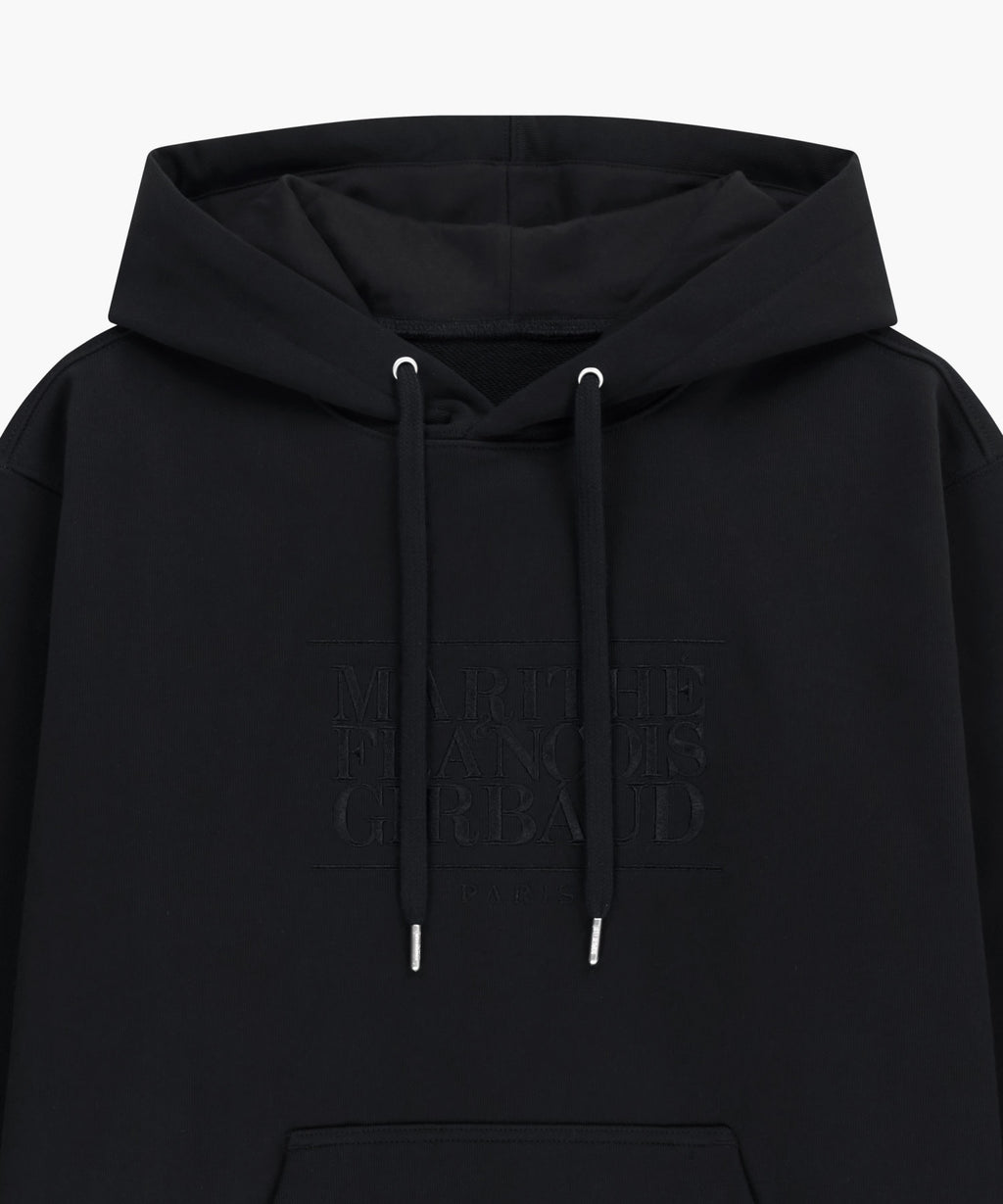 Marithe & Francois Girbaud - Classic Logo Embroidery Hoodie (Black Black) product image 8 | TRAB K-Fashion Australia