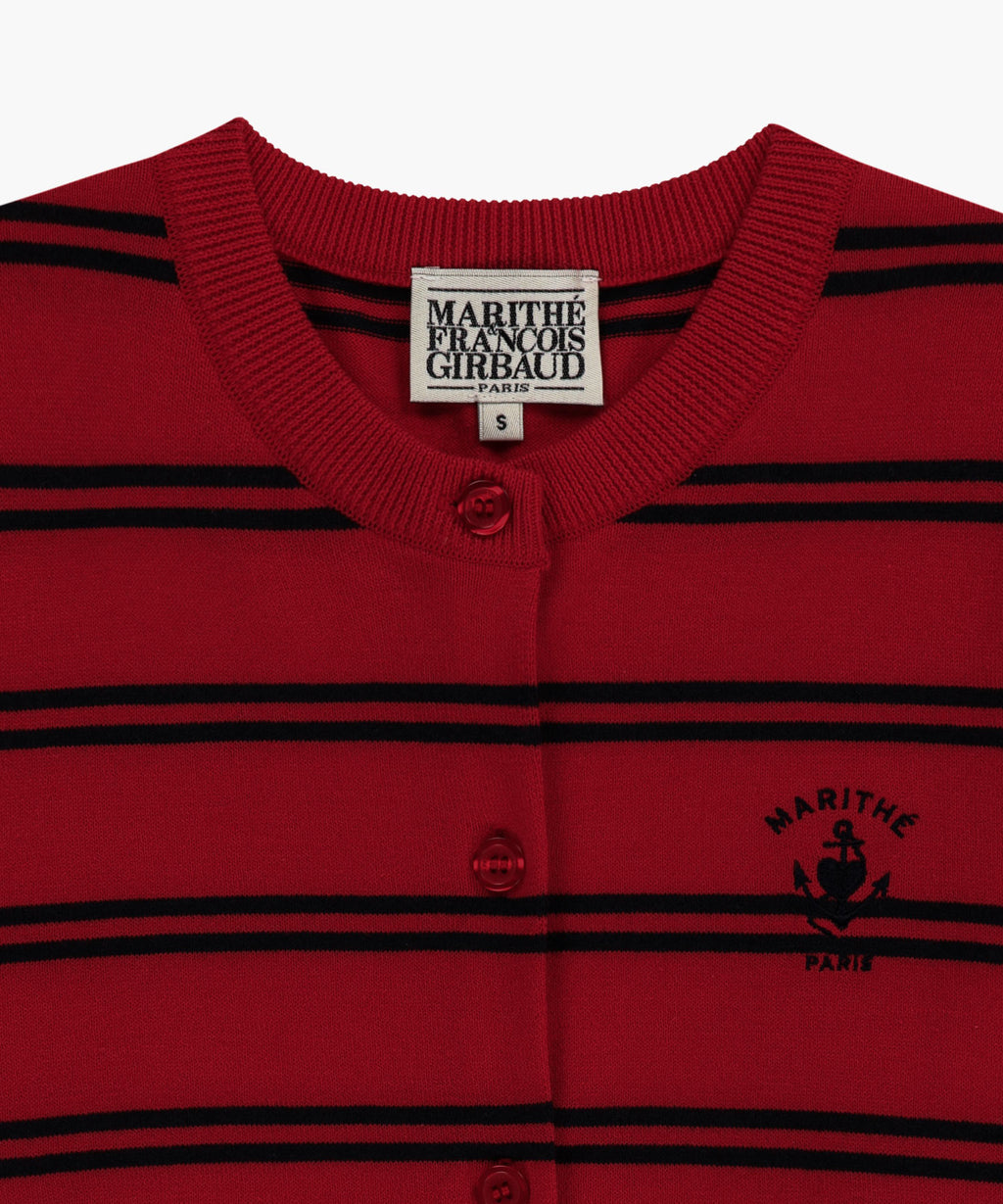 Marithe & Francois Girbaud - Stripe Knit Cardigan (Red) product image 8 | TRAB K-Fashion Australia