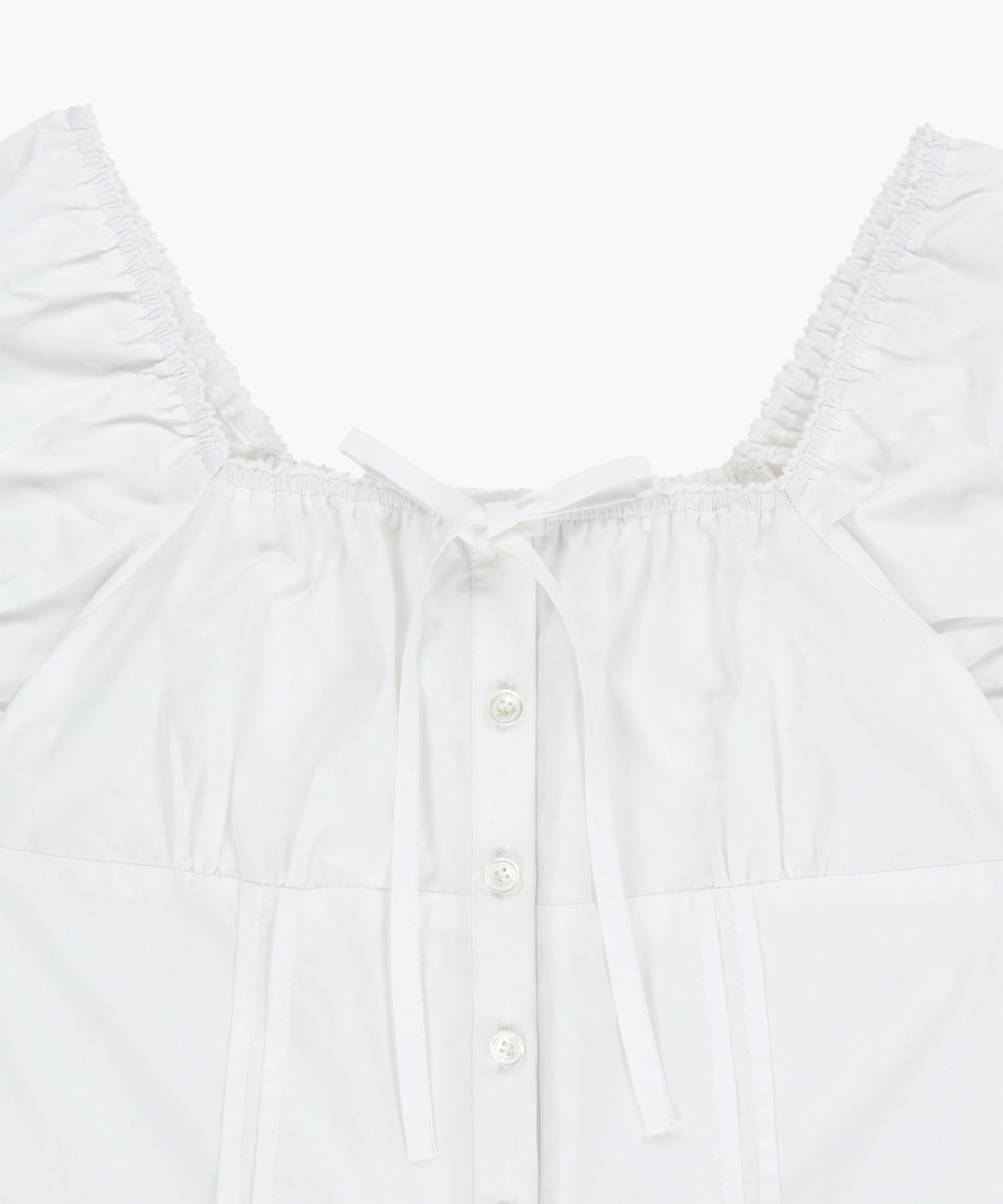 Marithe & Francois Girbaud - Cap Sleeve Ribbon Blouse (White) product image 8 | TRAB K-Fashion Australia