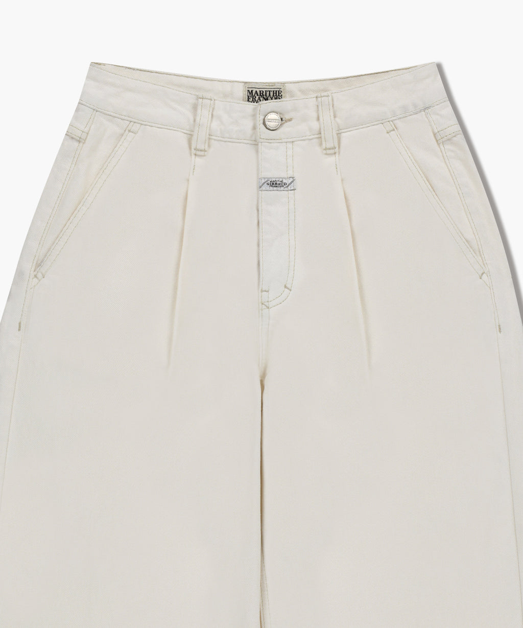 Marithe & Francois Girbaud - Low-waist Tuck Wide Denim Pants (Ecru) product image 10 | TRAB K-Fashion Australia