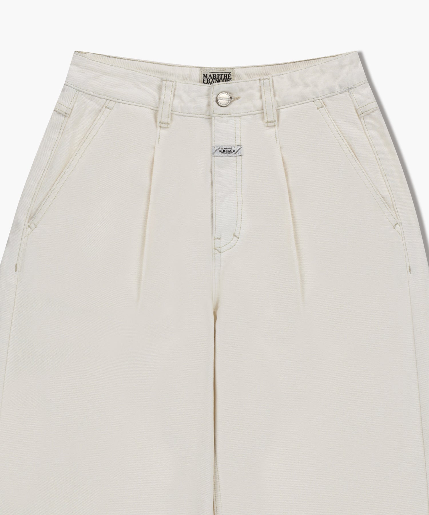 Marithe & Francois Girbaud - Low-waist Tuck Wide Denim Pants (Ecru) product image 10 | TRAB K-Fashion Australia