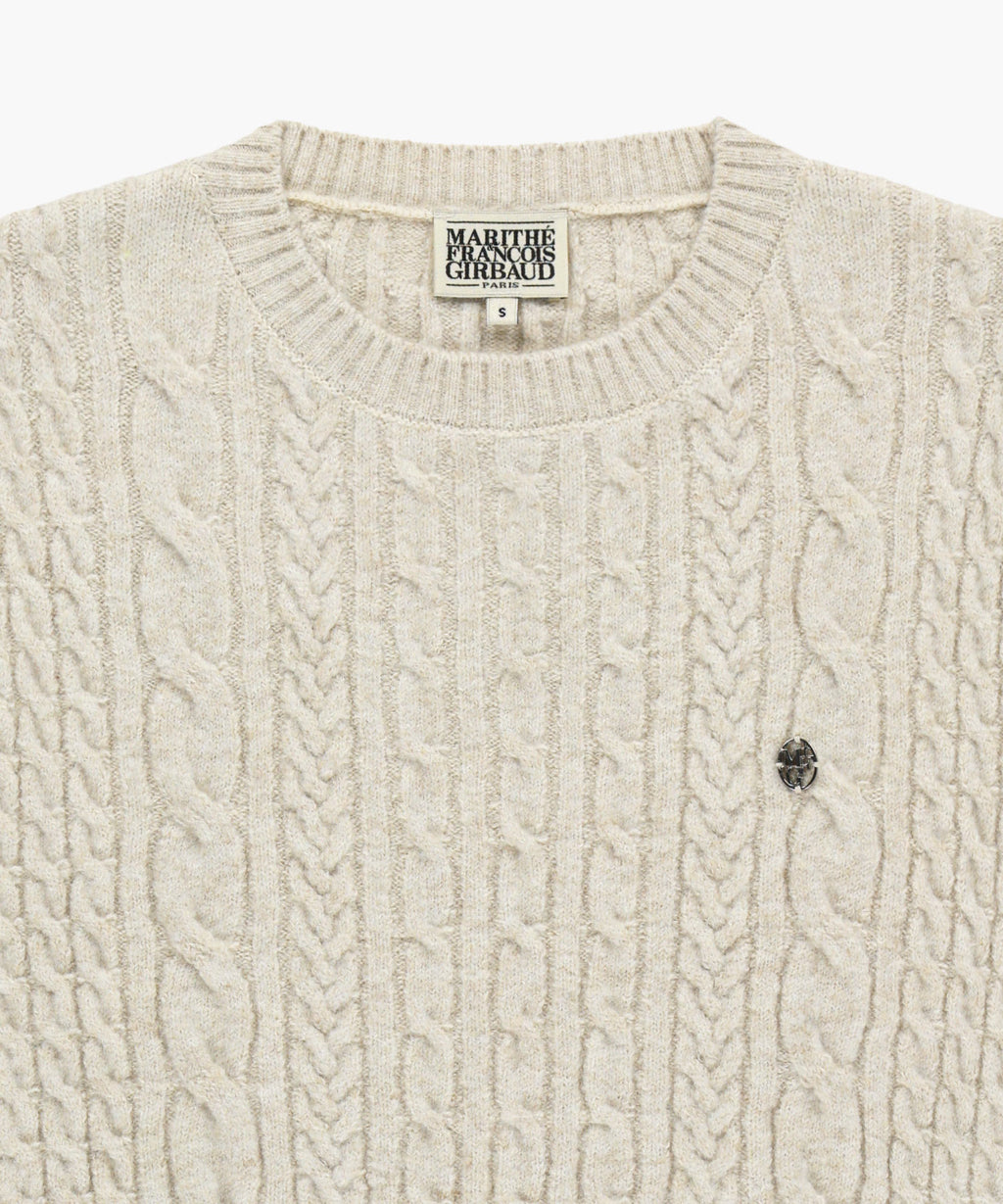 Marithe & Francois Girbaud - Side Ribbon Knit Vest (Ivory) product image 8 | TRAB K-Fashion Australia