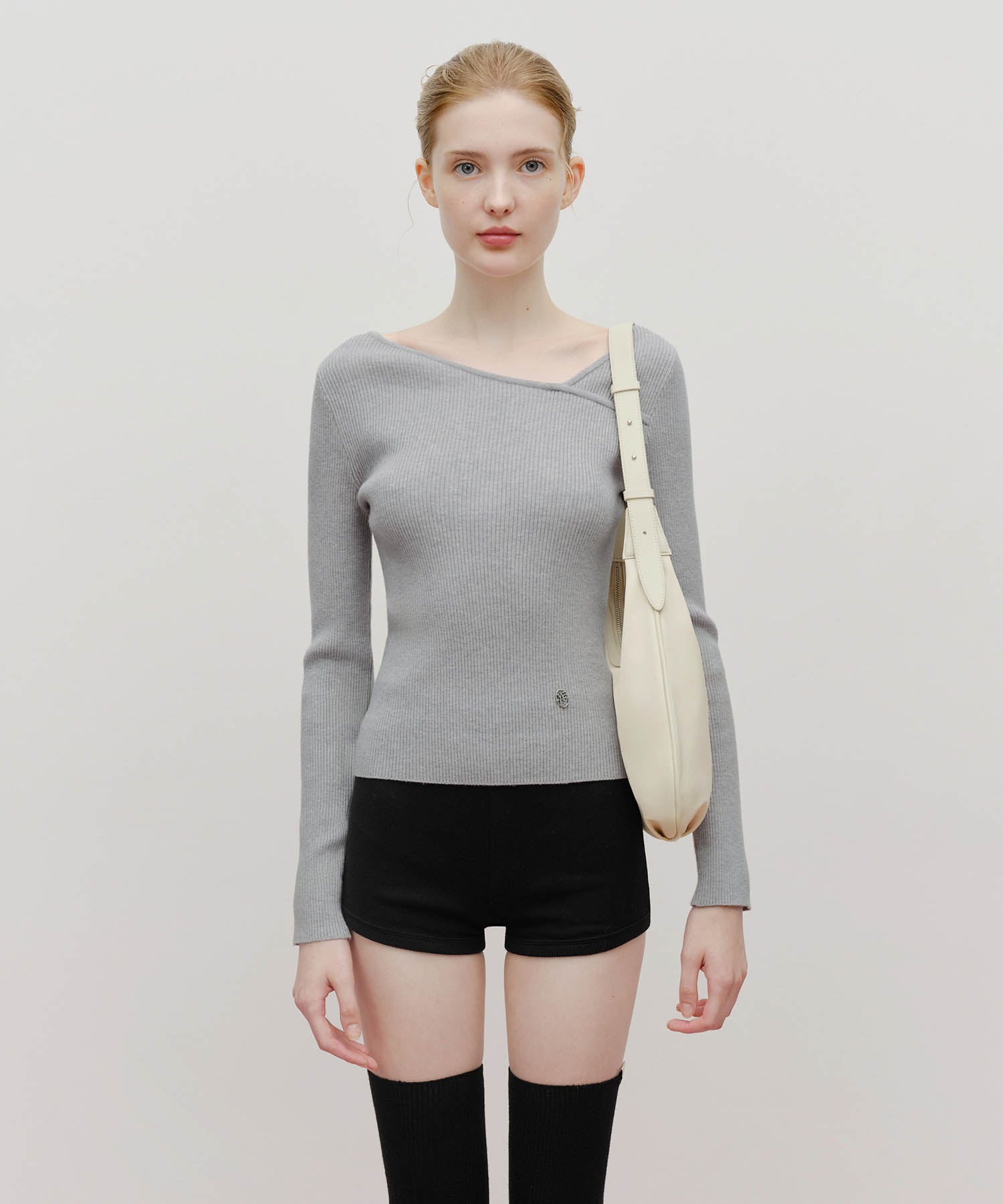 Marithe & Francois Girbaud - Classic Logo Round Shoulder Bag (Light Beige) product image 8 | TRAB K-Fashion Australia