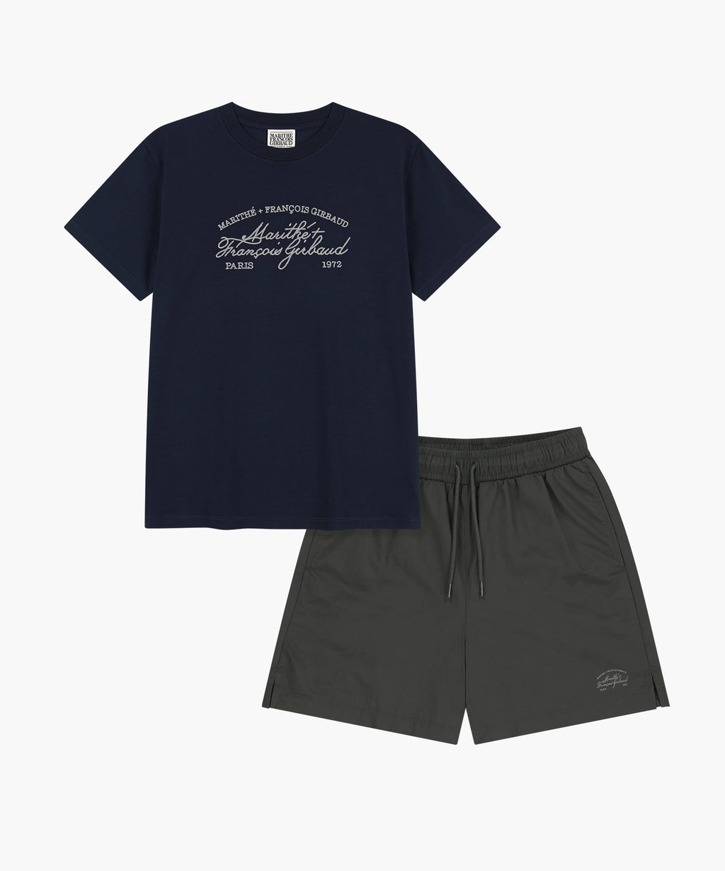 Marithe & Francois Girbaud - Logo Tee+nylon Shorts Set-up (Navy) product image 8 | TRAB K-Fashion Australia
