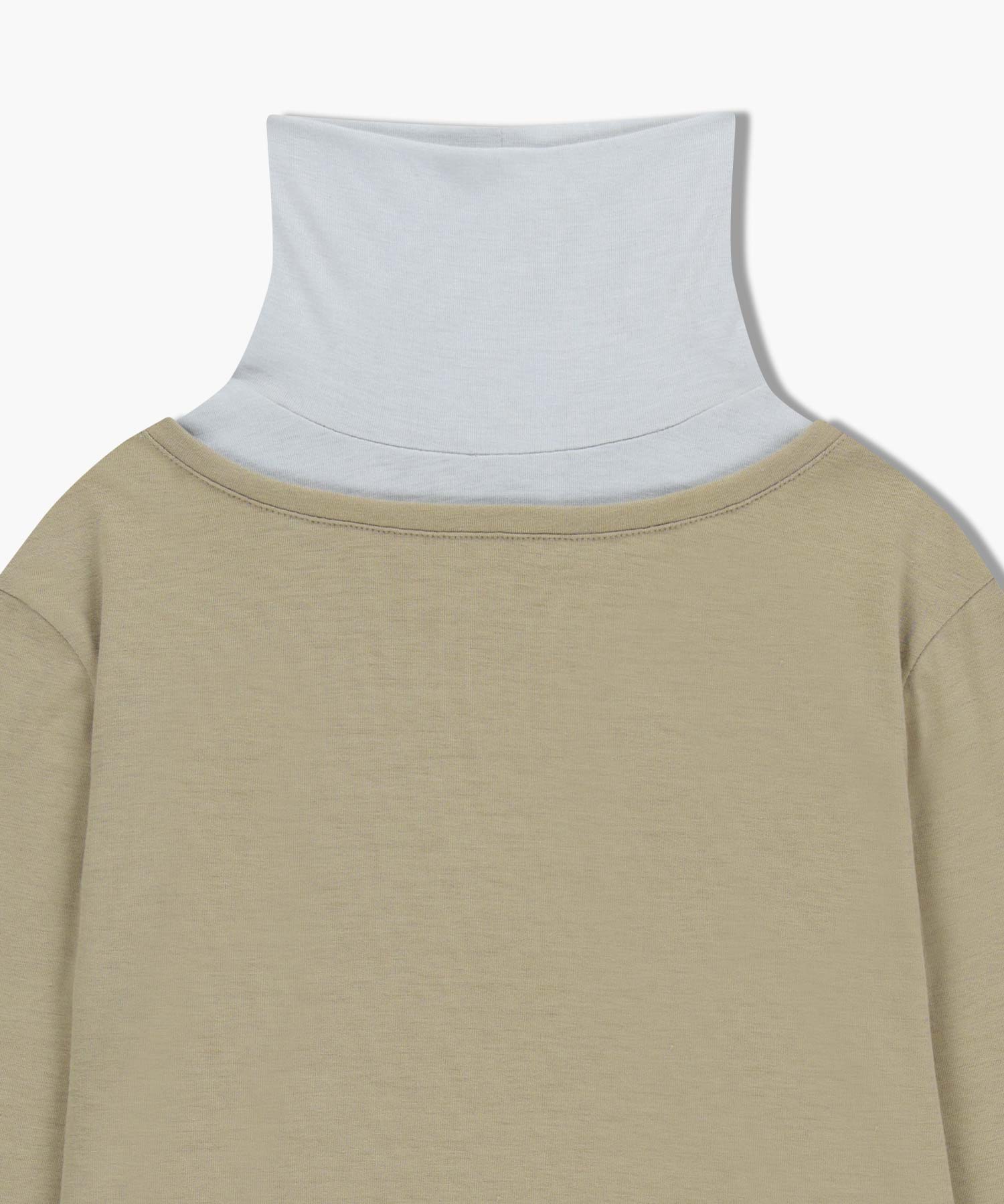 Marithe & Francois Girbaud - Layered Turtle Neck Long Sleeve (Light Brown) product image 8 | TRAB K-Fashion Australia