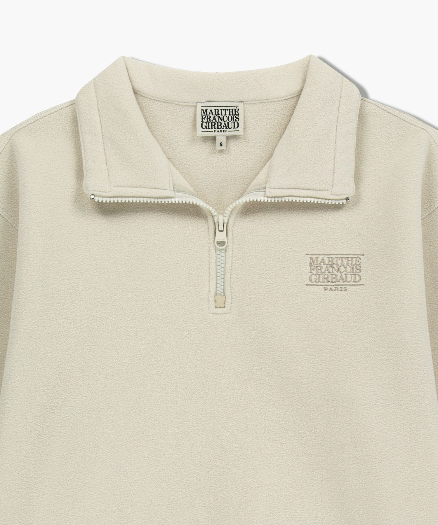 Marithe & Francois Girbaud - Classic Logo Half Neck Fleece Sweatshirt (Ivory) product image 8 | TRAB K-Fashion Australia